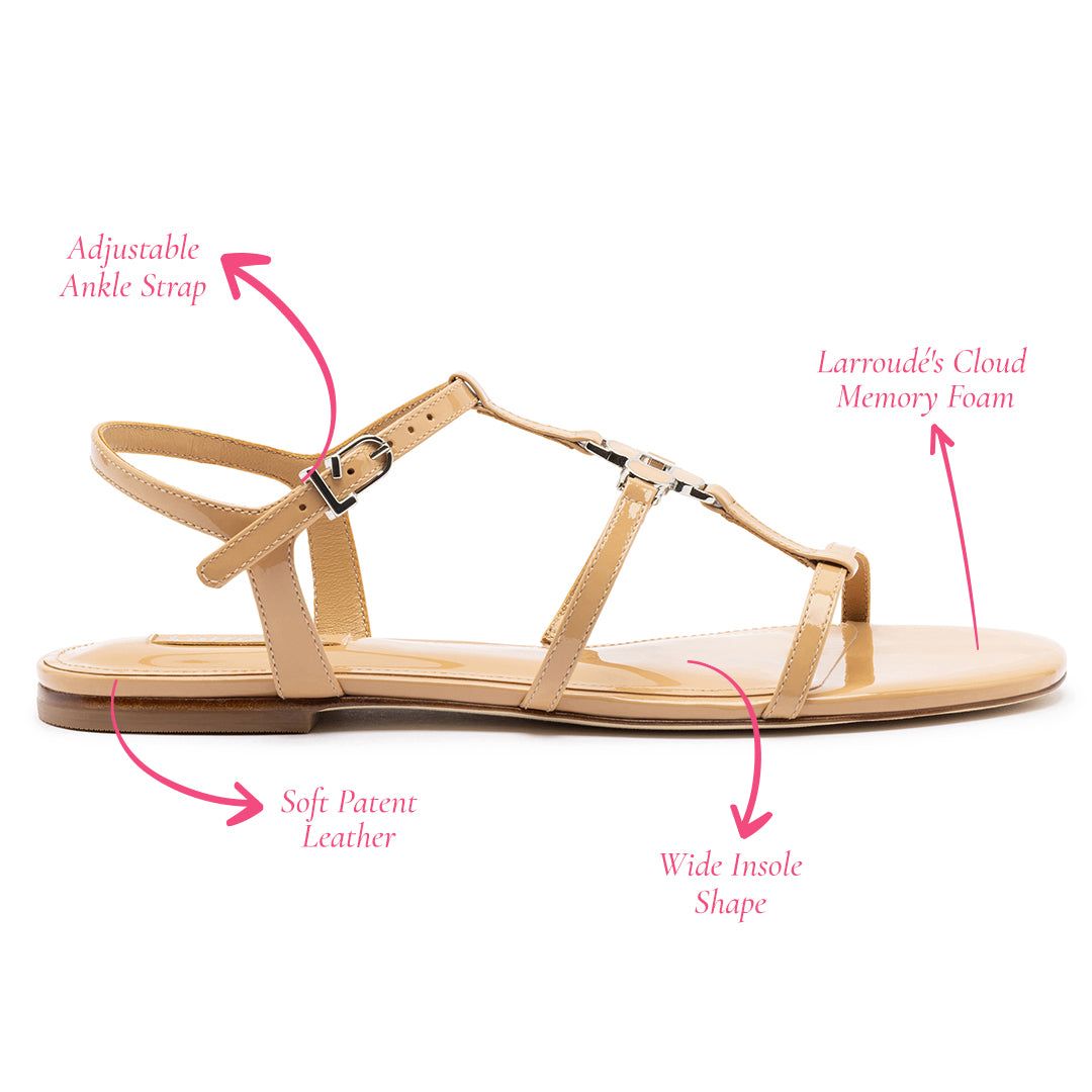 Hana Flat In Tan Patent Leather #5