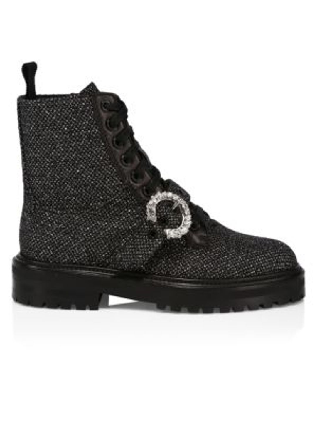 Cora Tweed Embellished Flat Ankle Boots