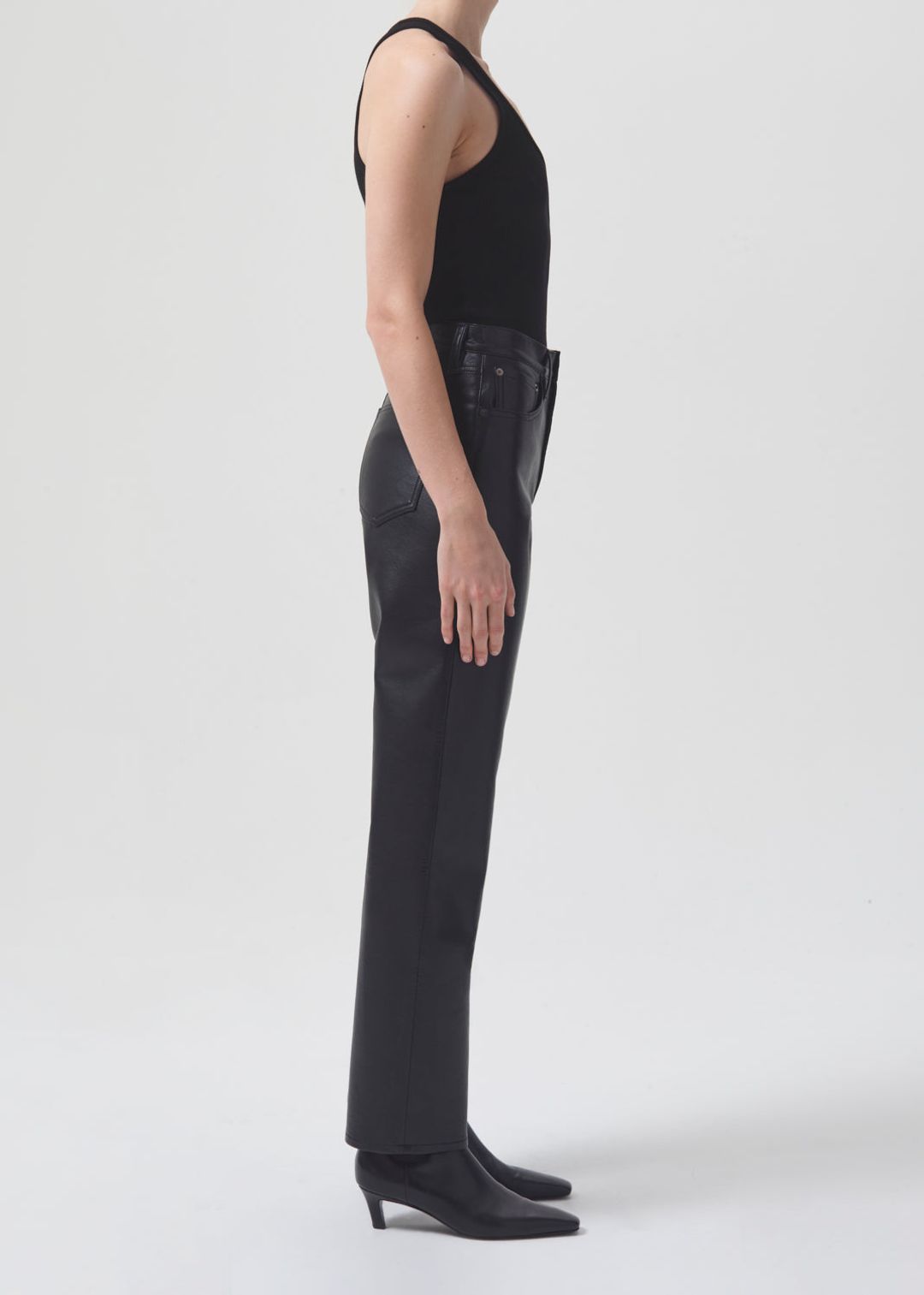 Recycled Leather 90's Pinch Waist in Detox #3