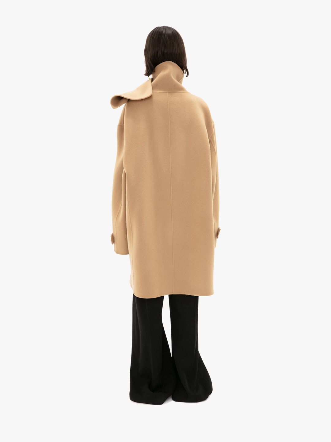 Short Scarf Coat in Camel #4