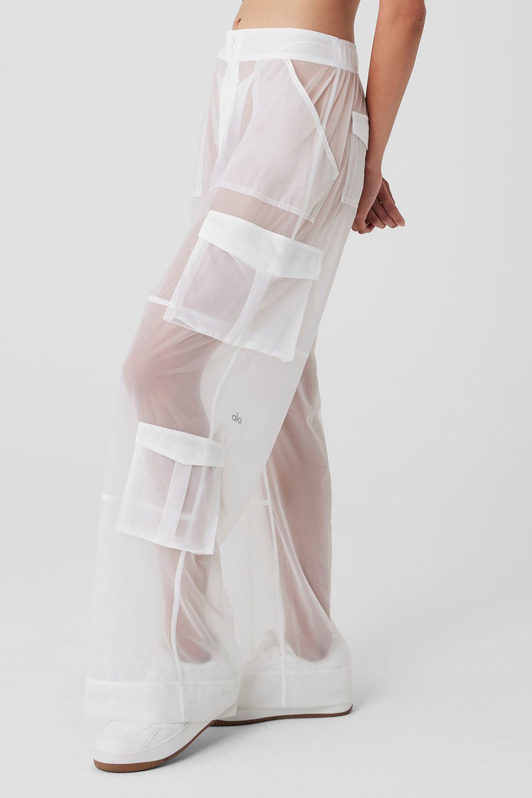 Sheer Effusion Cargo Wide Leg Trouser - White #4
