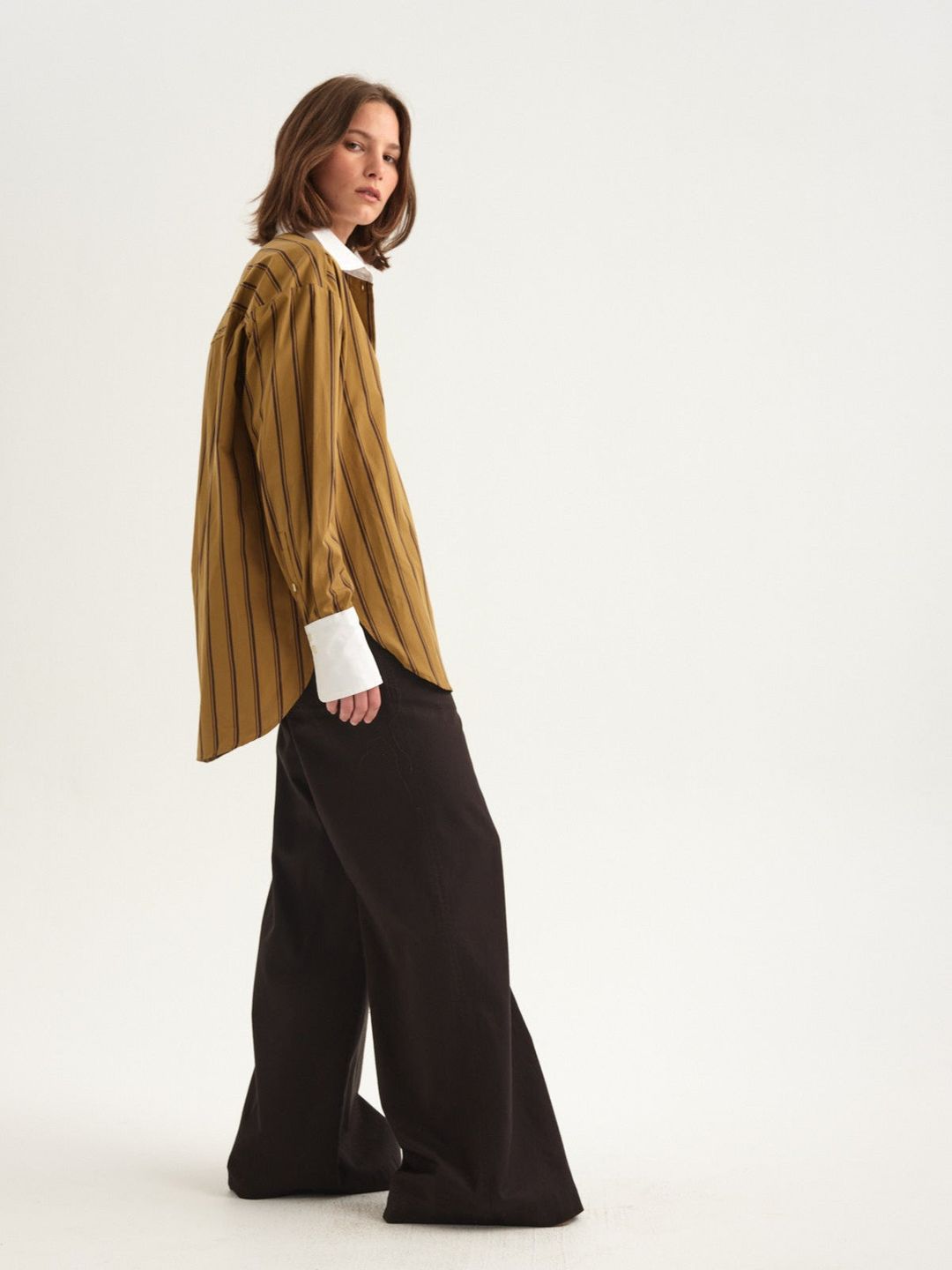 The Crosby Shirt in Goldenrod Stripe #3