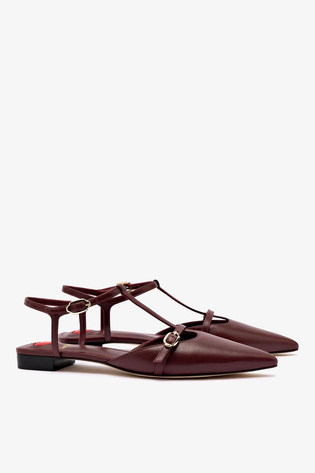 Grace Flat In Burgundy Leather #3