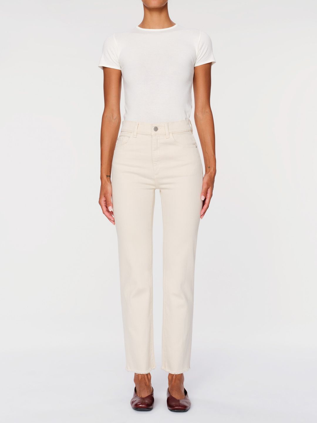 Patti Straight High Rise Vintage Ankle Jeans | Ecru #2