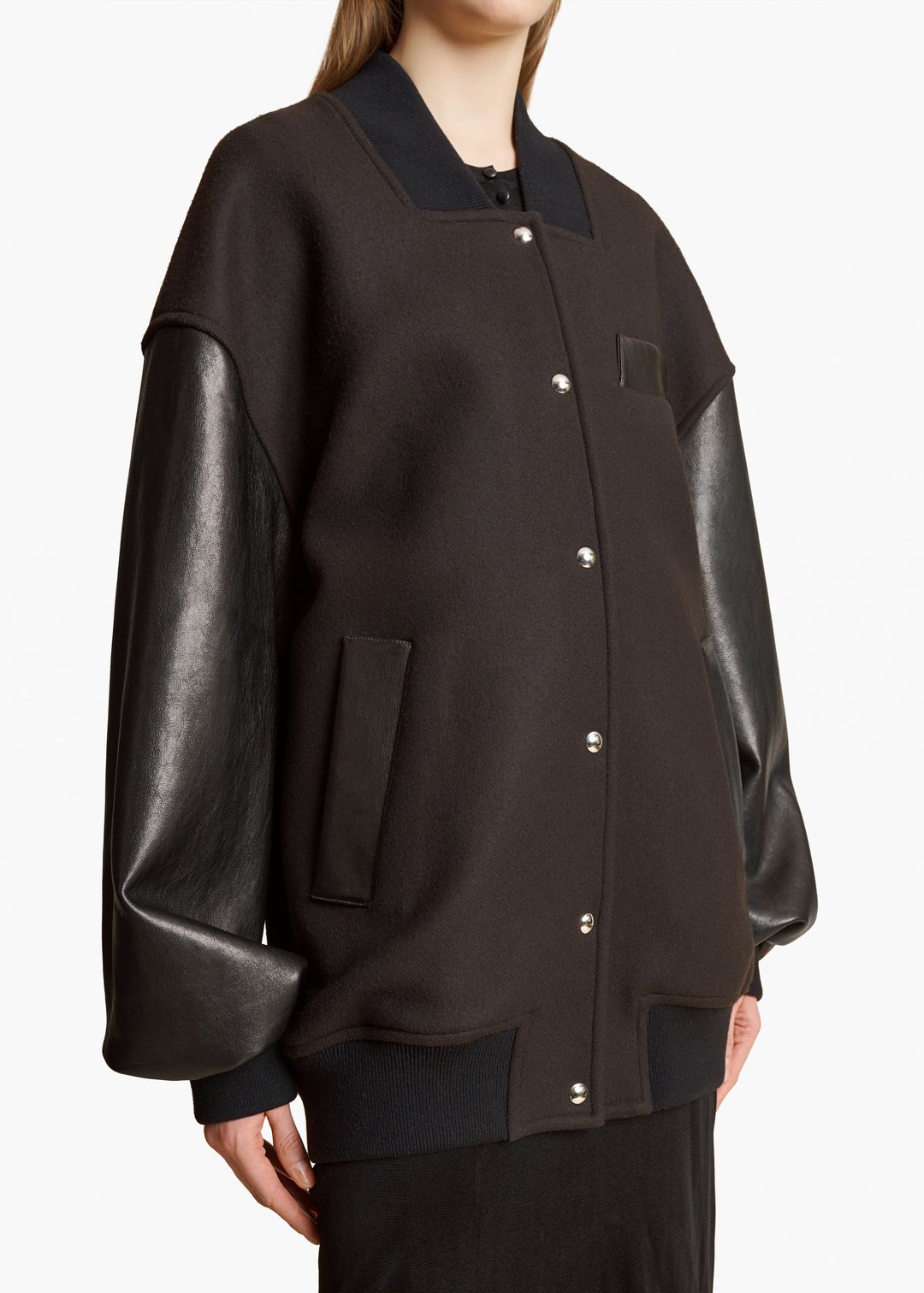 Spencer Jacket in Dark Brown with Black Leather #6