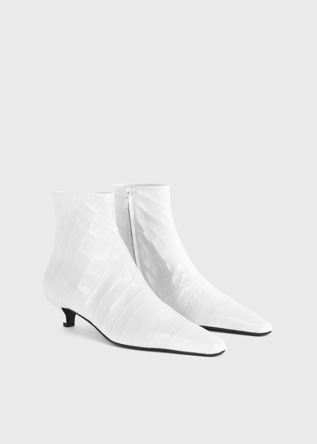 The Croco Slim Ankle Boot white #7