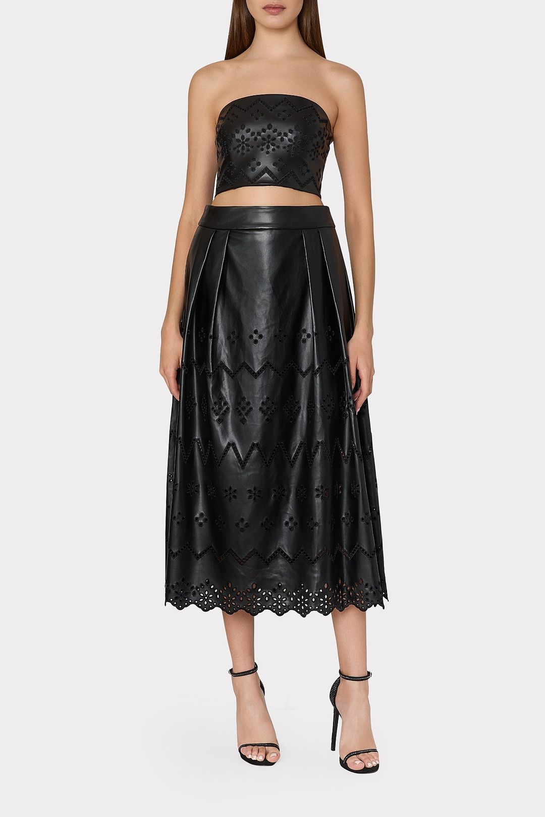 Jolene Eyelet Vegan Leather Skirt