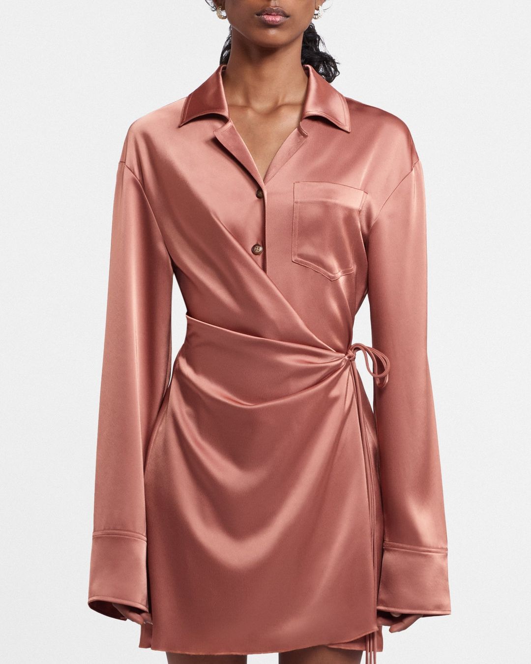 Xaviera - Sale Slip Satin Mini Dress - Brown Terra #3