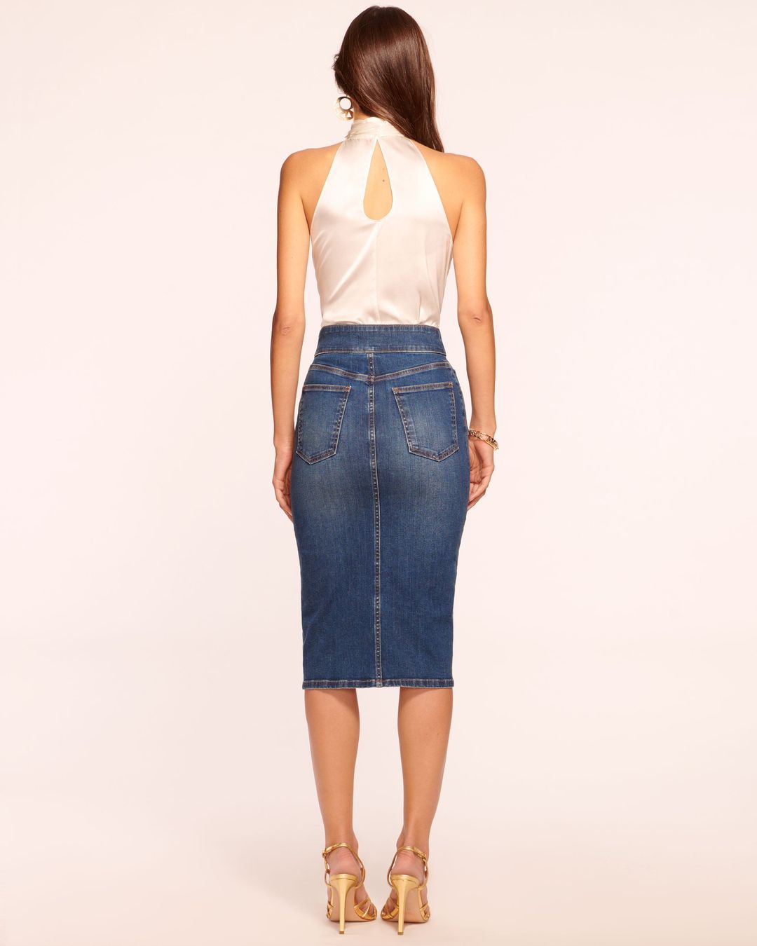Karter High Waisted Denim Skirt #4