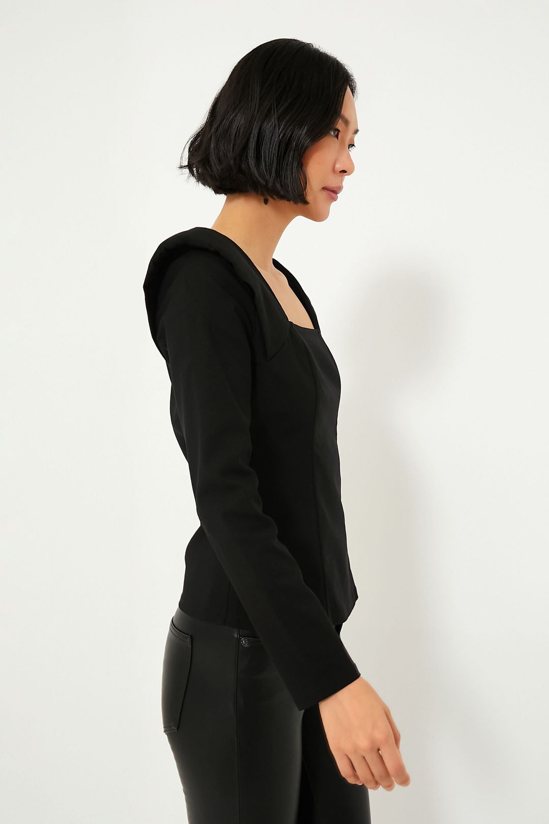 Black Long Sleeve Hepburn Blouse #3