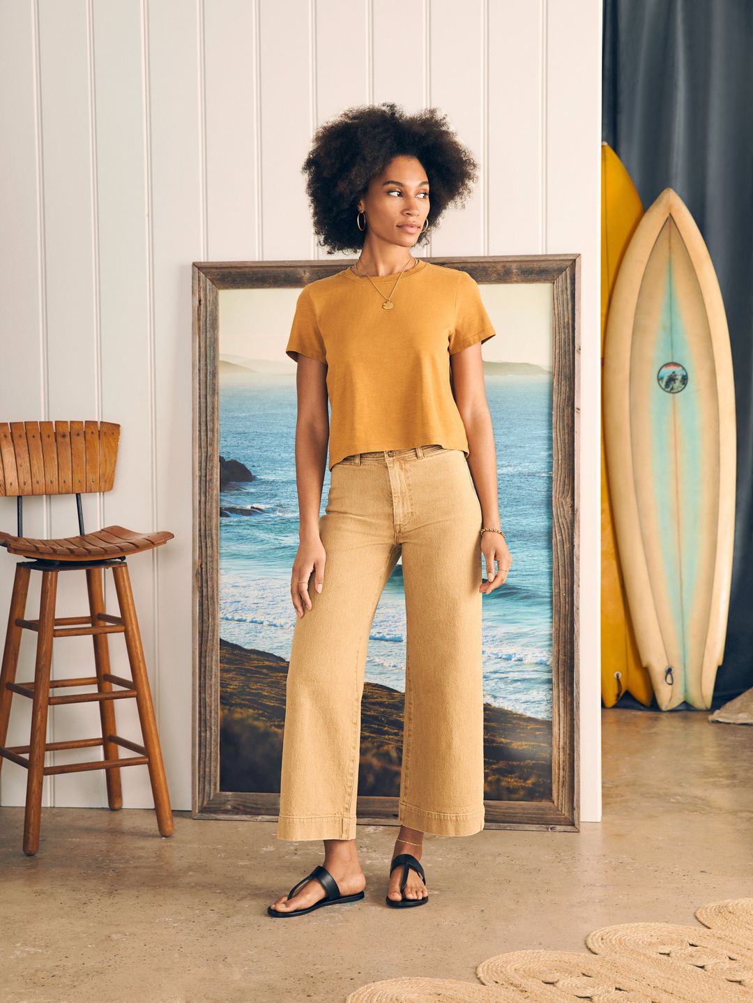 Sunwashed Cropped Crew Tee - Wood Thrush #4