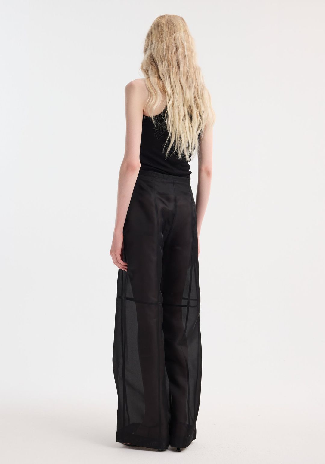 Organza silk parachute trousers | black #5