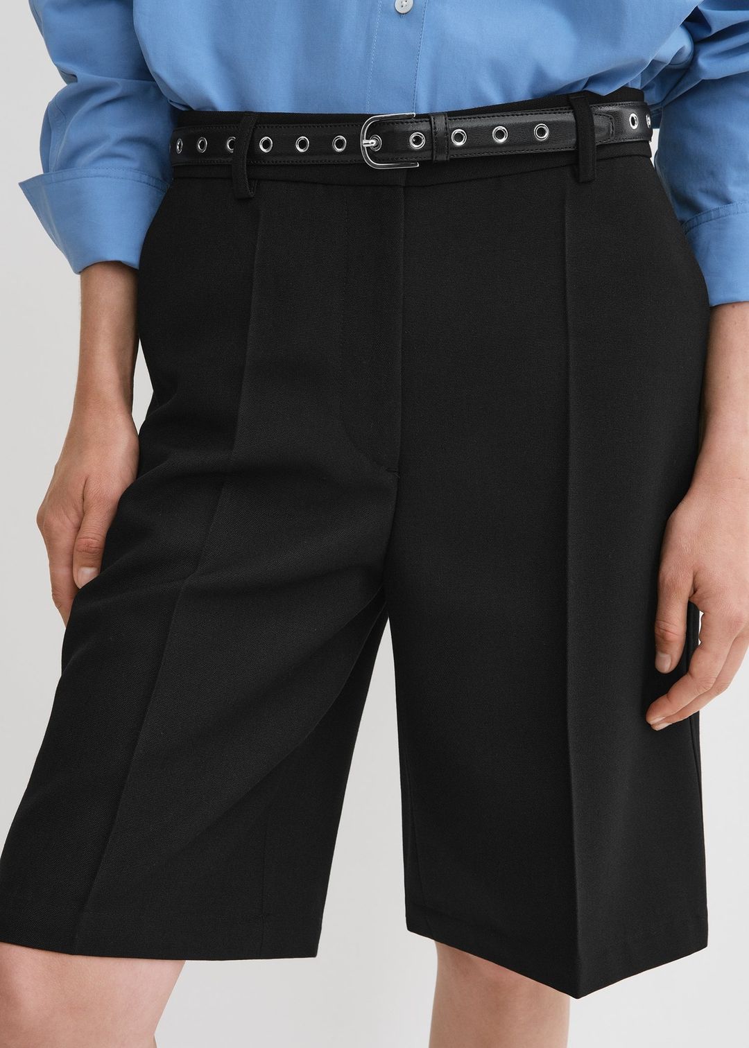 Straight tailored shorts black #4