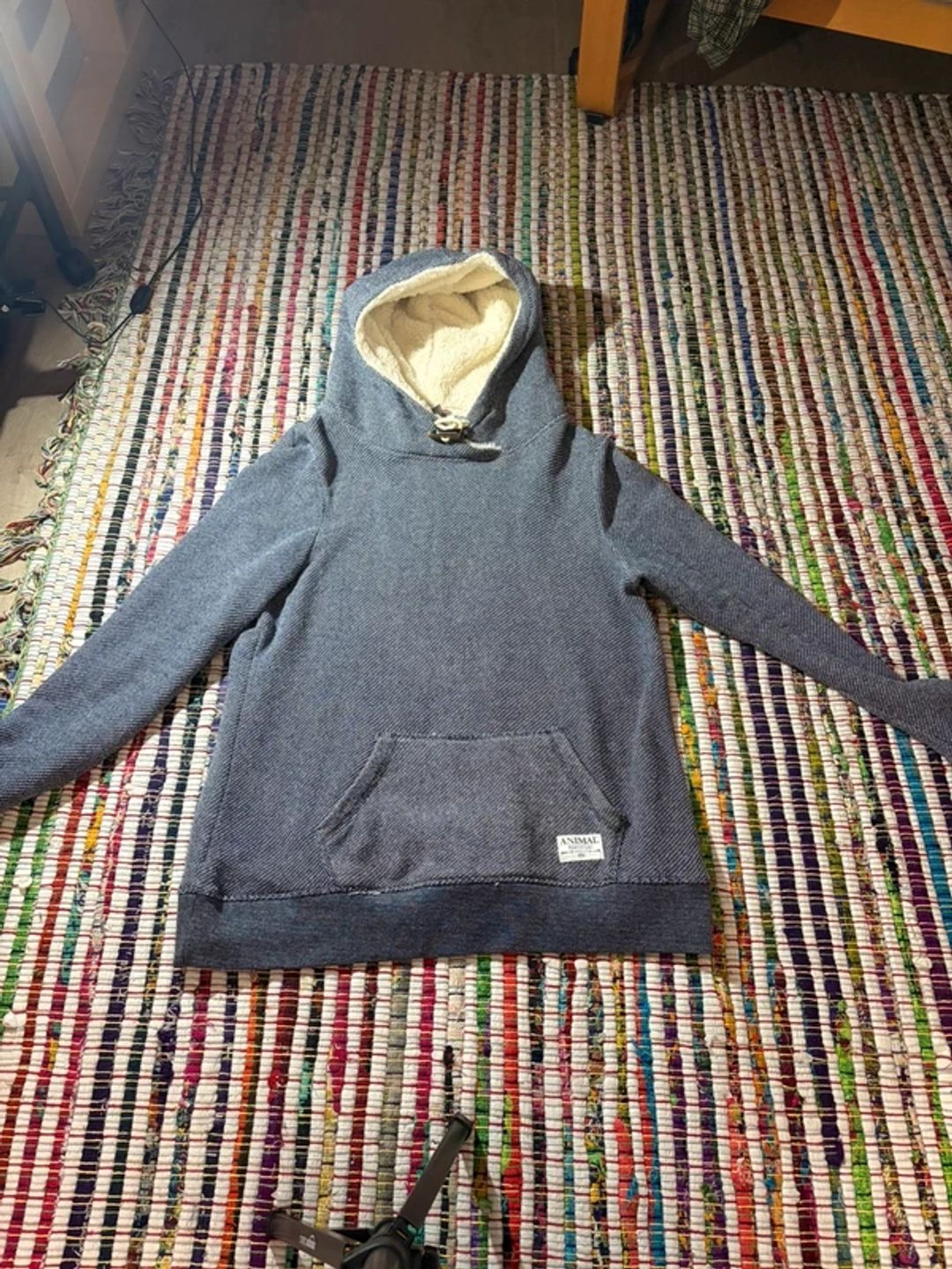 Crossing women’s hoodie, lined fleece, warm blue, cozy