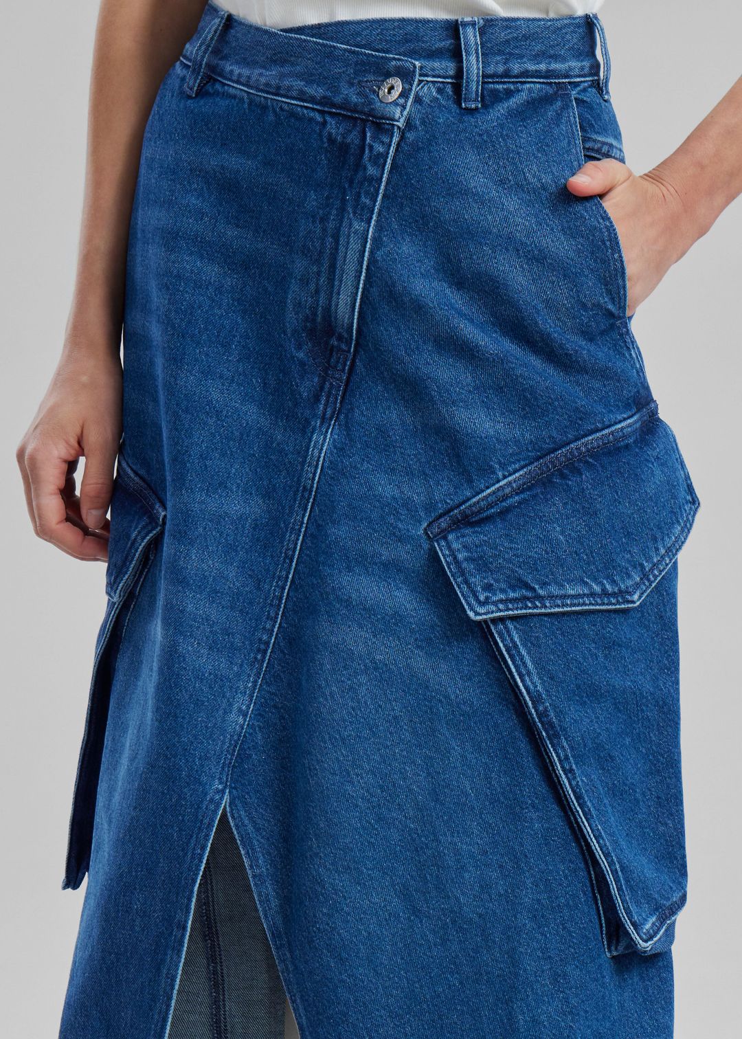 JW Anderson Cargo Midi Denim Skirt - Blue #6
