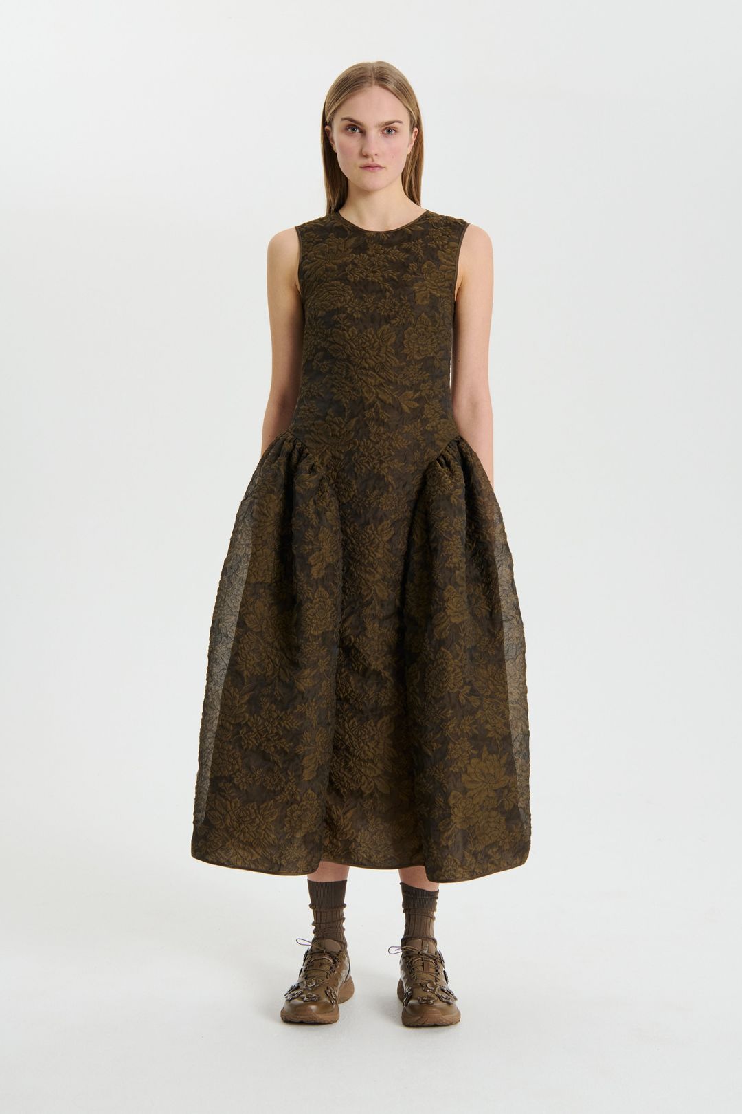 GINE | DRESS POSY MATELASSÉ BROWN