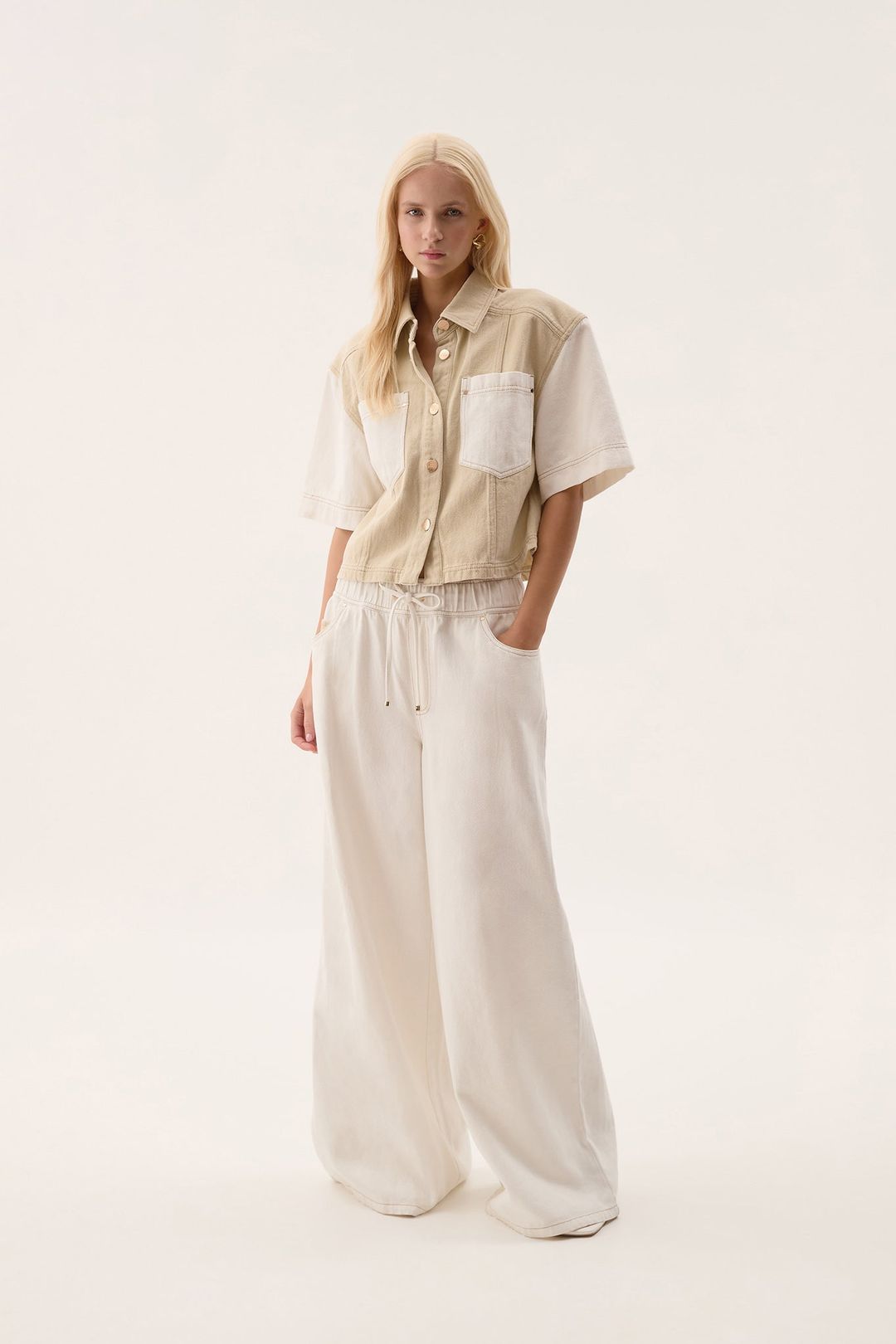 Sadie Cropped Denim Shirt