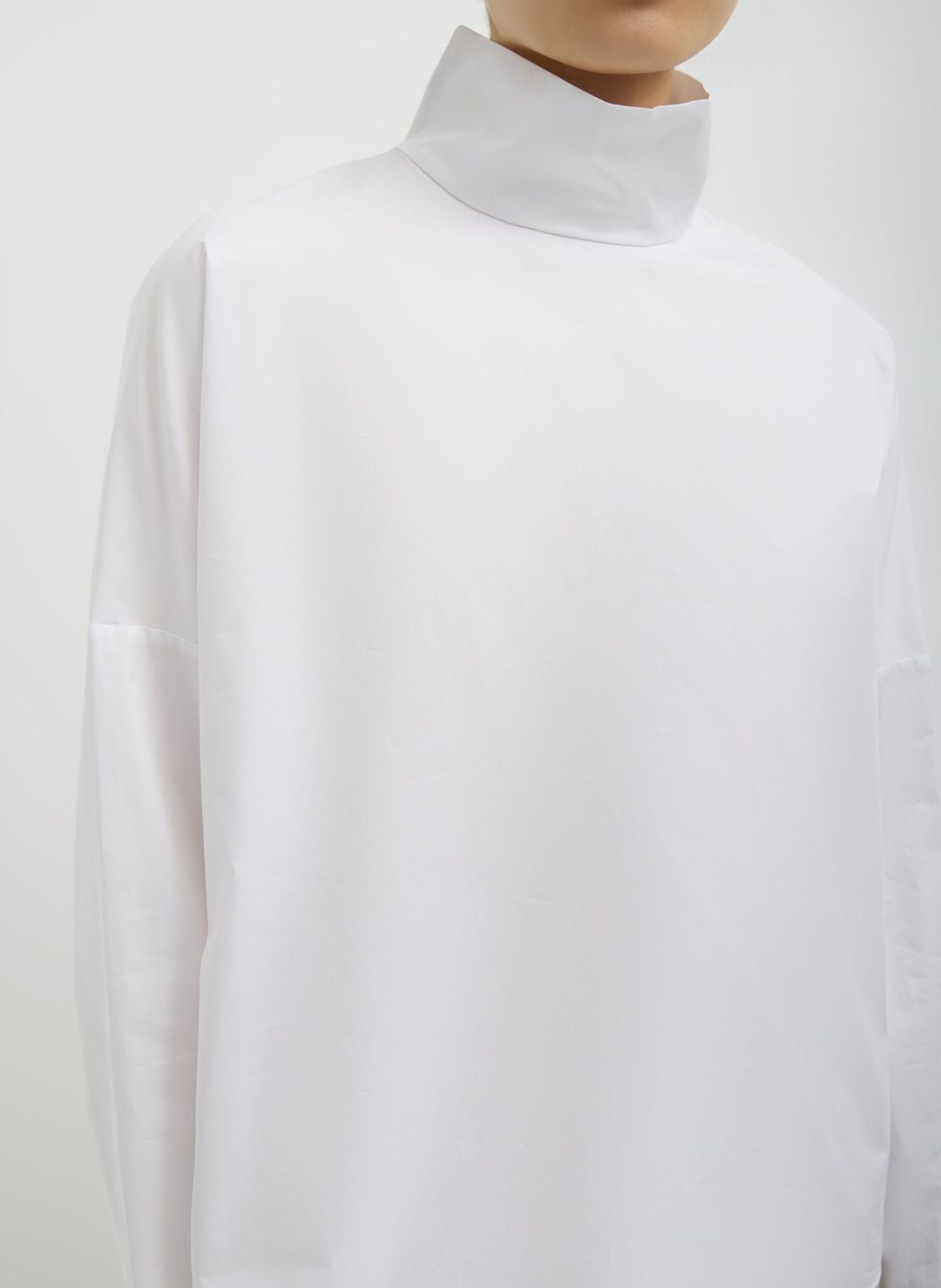 Eco Poplin Funnel Neck Dolman Top #4