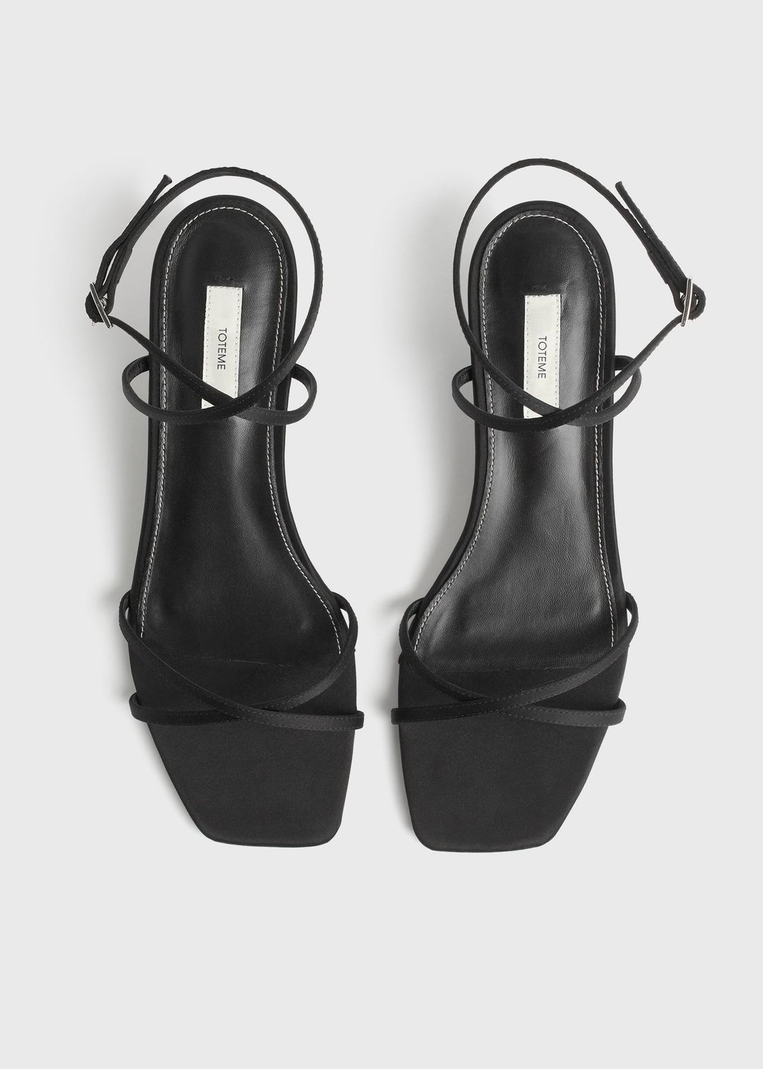 Satin crossover sandals black #4