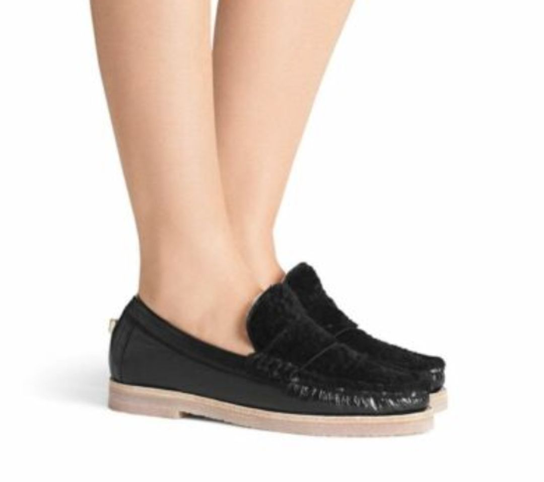 Stuart Weitzman Shearling & Leather Loafers