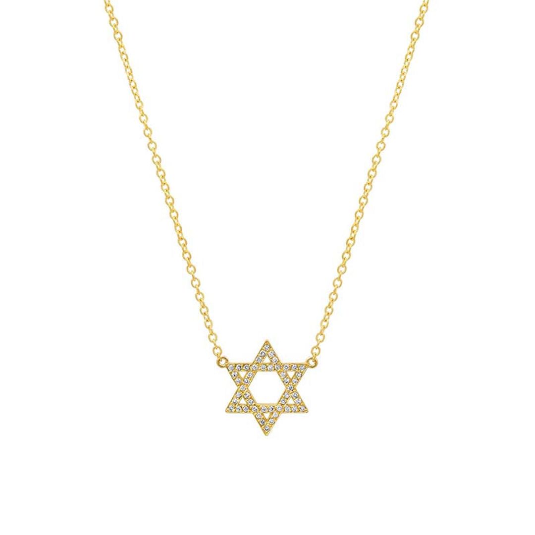 Mini Diamond Star of David Necklace