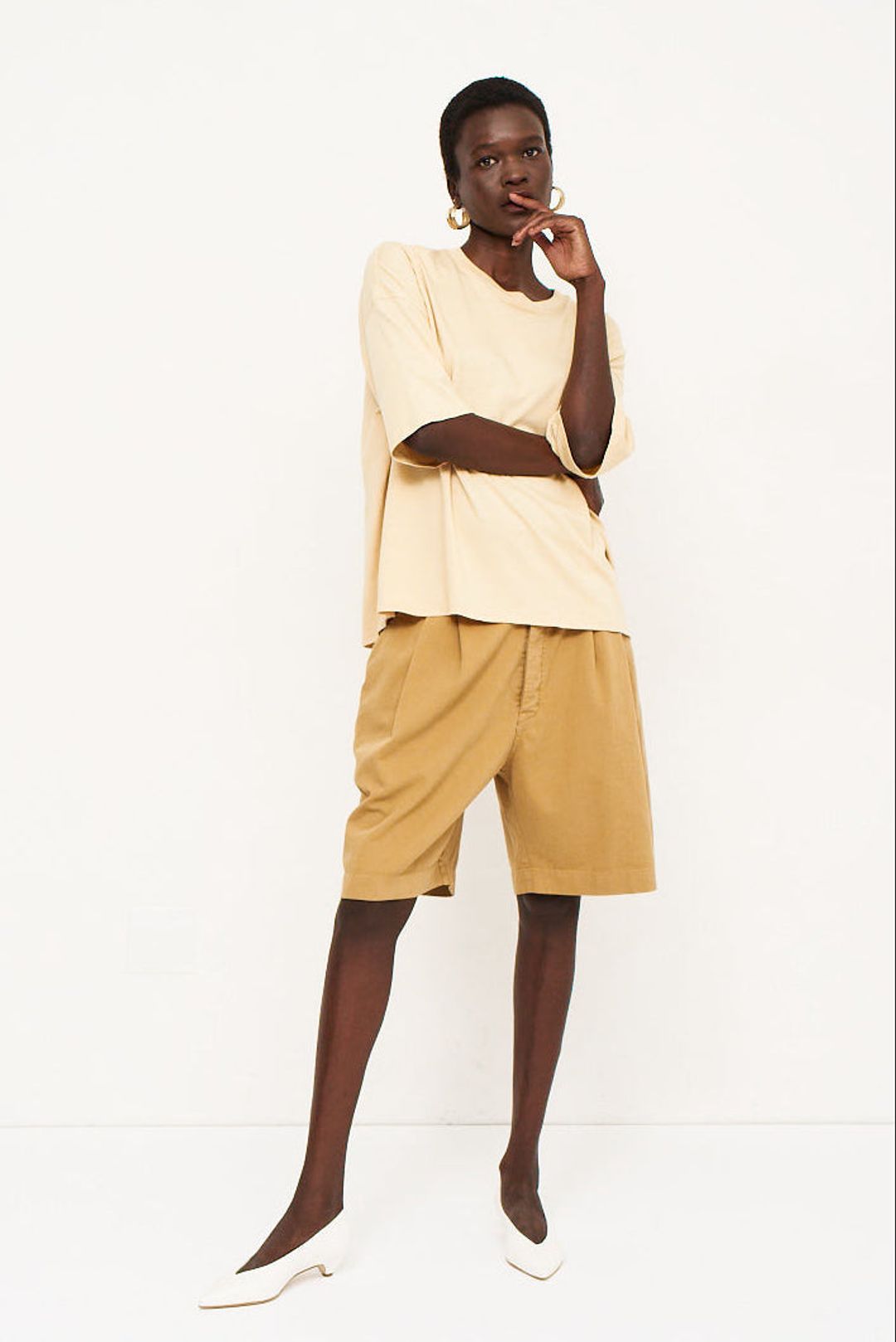 The Pleat Short in Tan #4