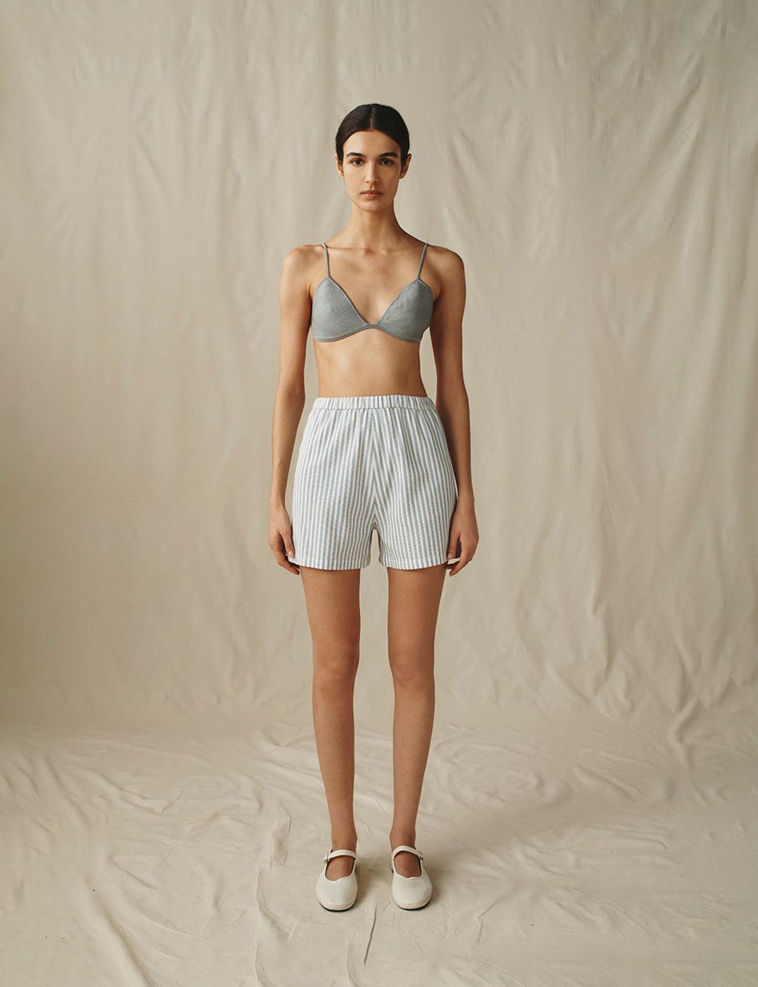 The Beach Shorts In Pointelle Stripe #4