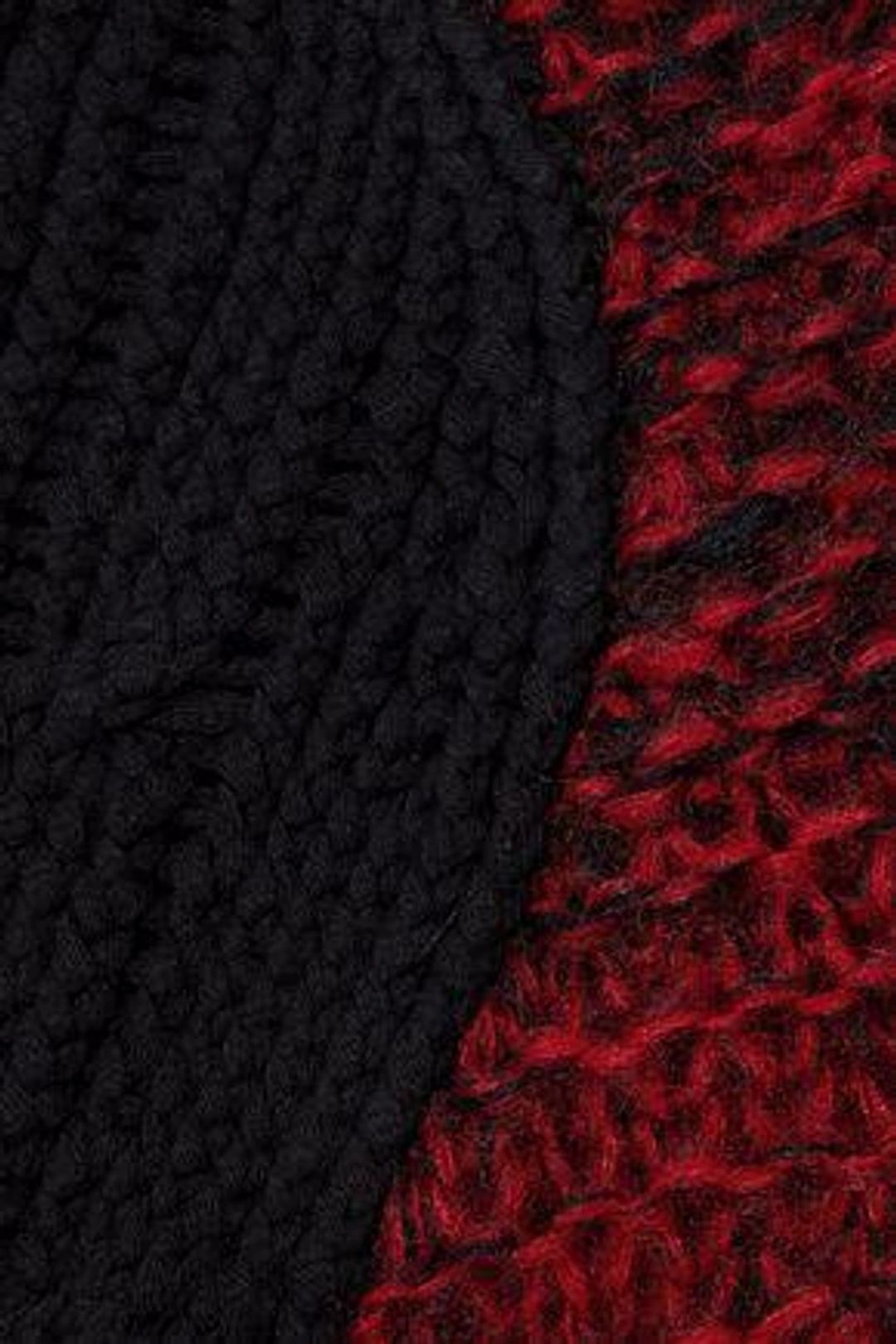 Patchwork Cable-knit Crewneck Wool Sweater In Black #4