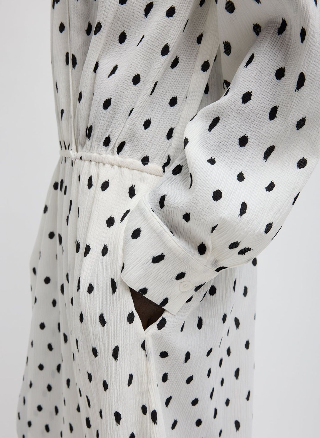 Scribble Dot Print Stretch Plisse Wrap Dress #6
