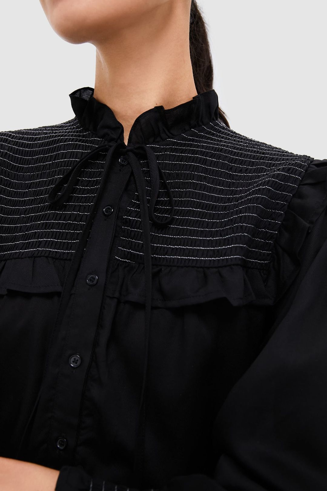Black Long Sleeve Nicolette Shirt #5