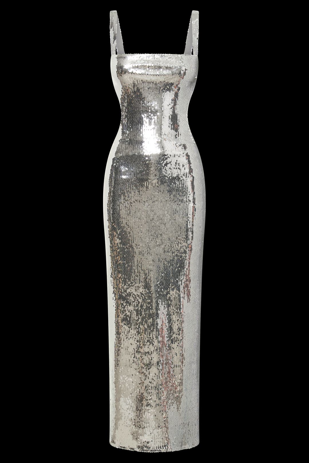 Adoria Sequin Cut Out Maxi Dress - Silver #12
