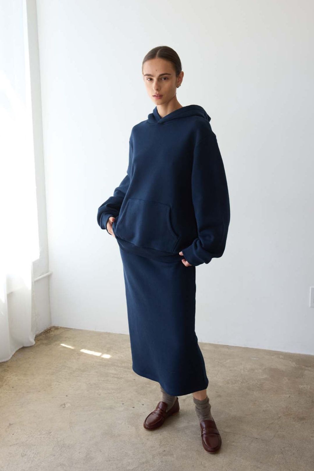 The Sweatshirt Skirt in Navy #3