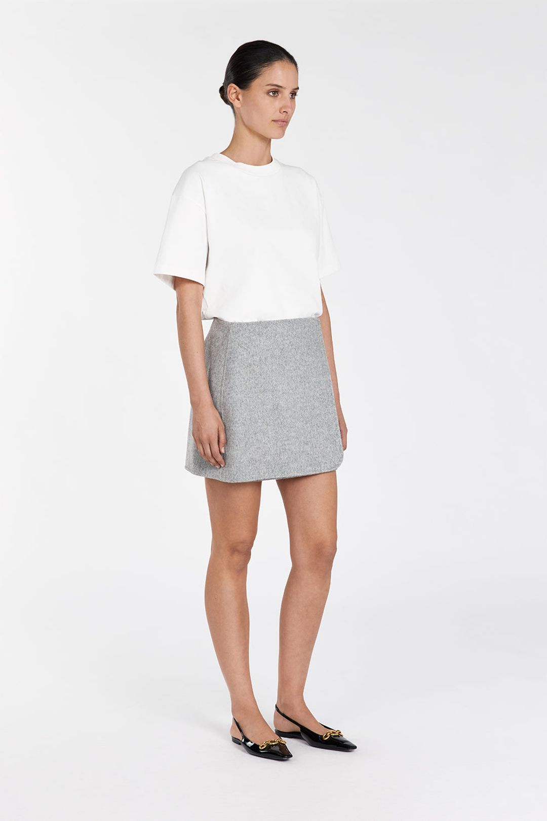JERI SILVER WOOL MINI SKIRT #5