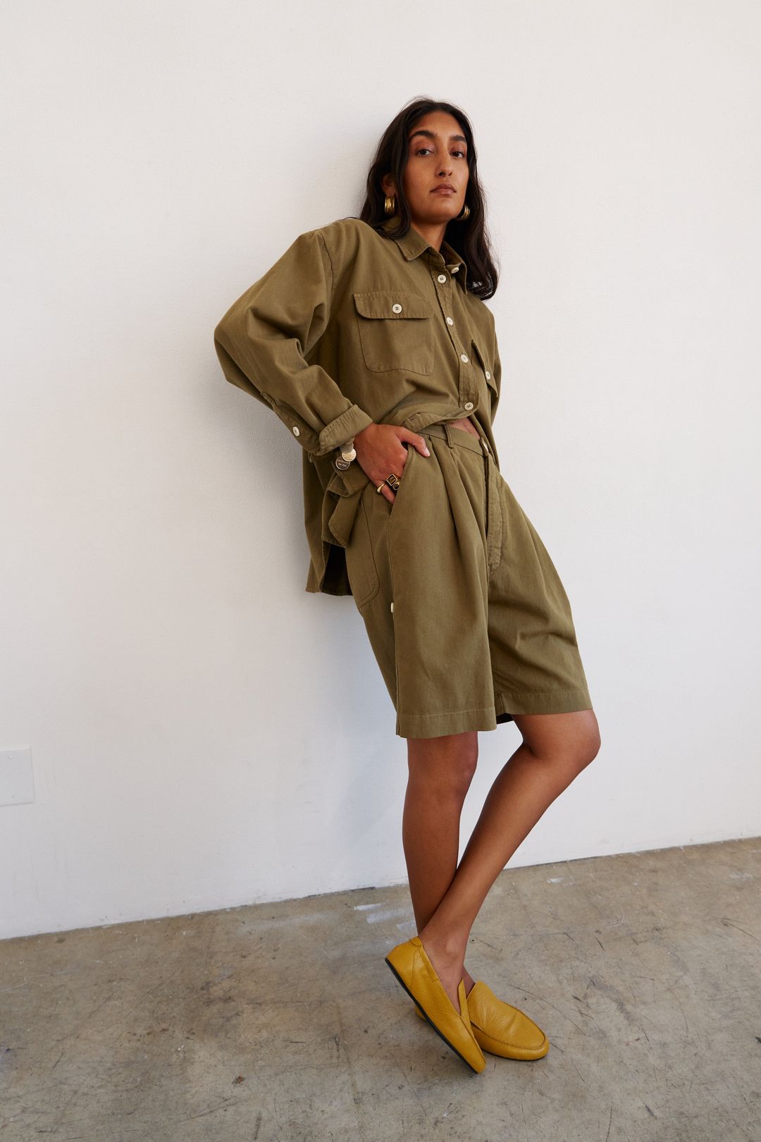The Pleat Short in Khaki #10
