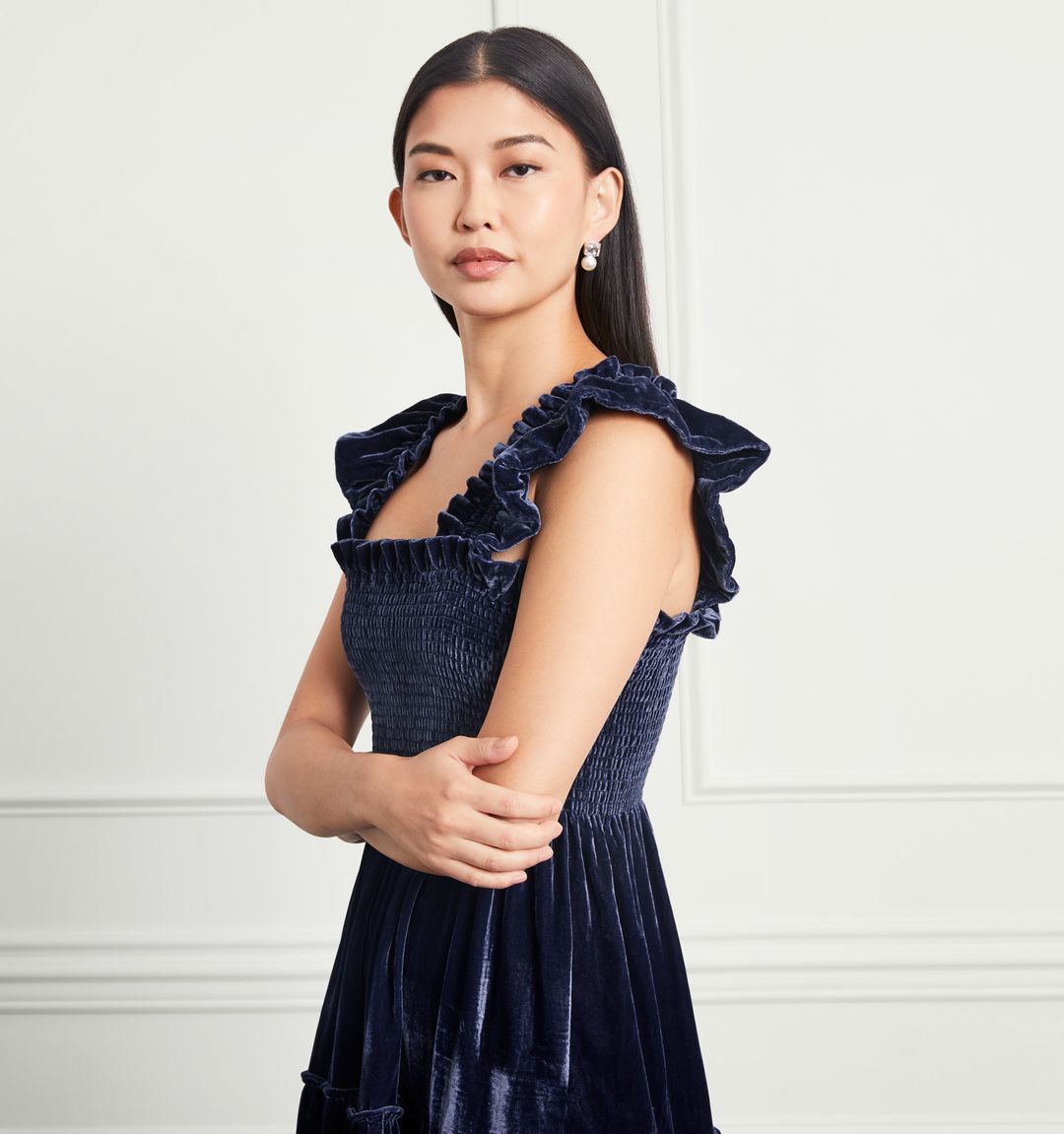 The Ellie Nap Dress - Navy Velvet #4