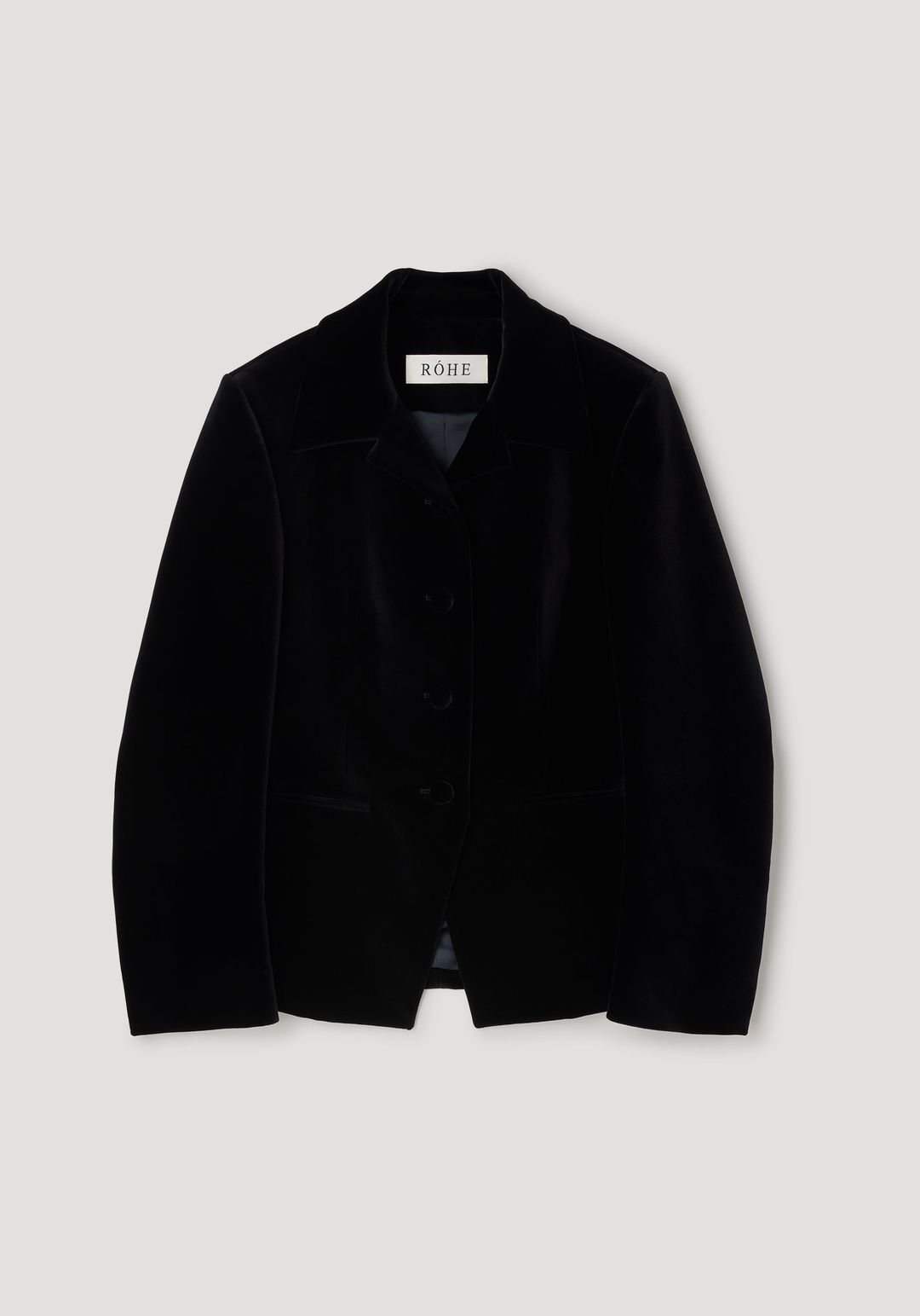 Classic fitted velvet blazer | black #6