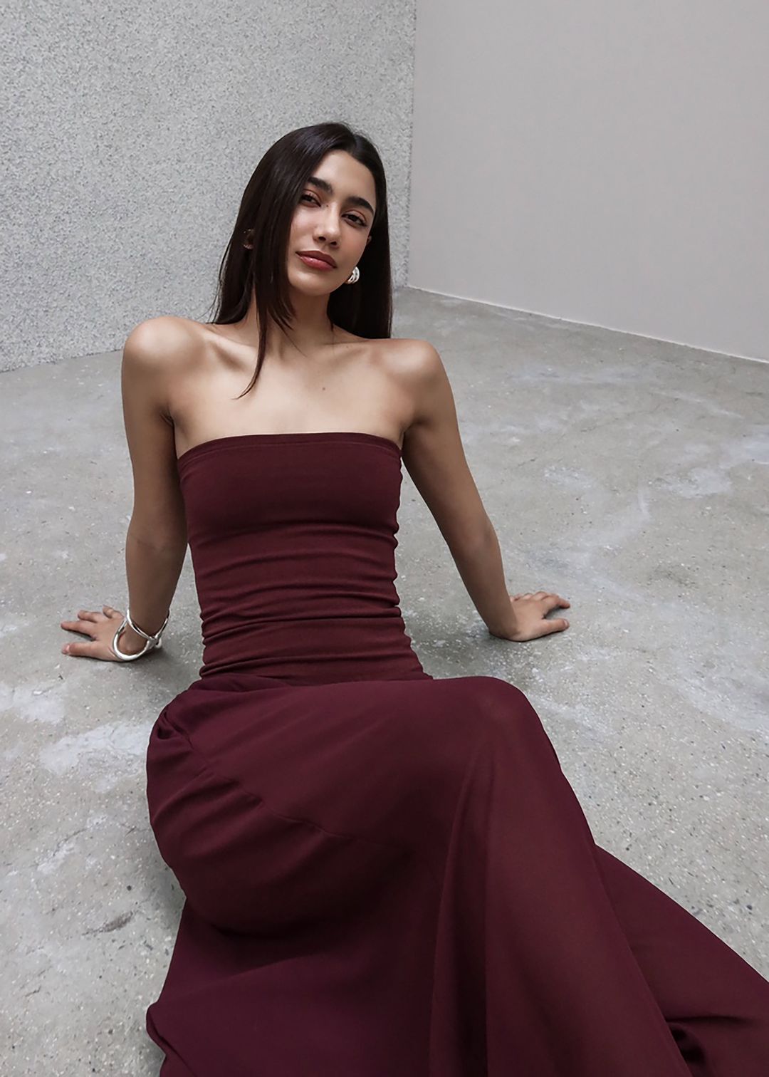 Solrae Tube Top - Burgundy #8