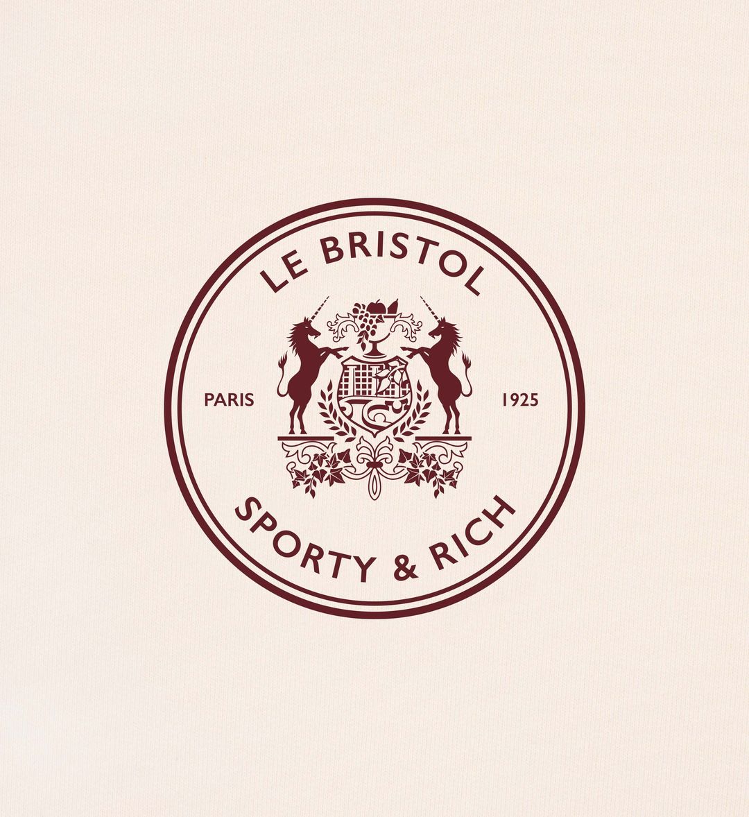 Bristol Crest Crewneck - Cream/Merlot #3