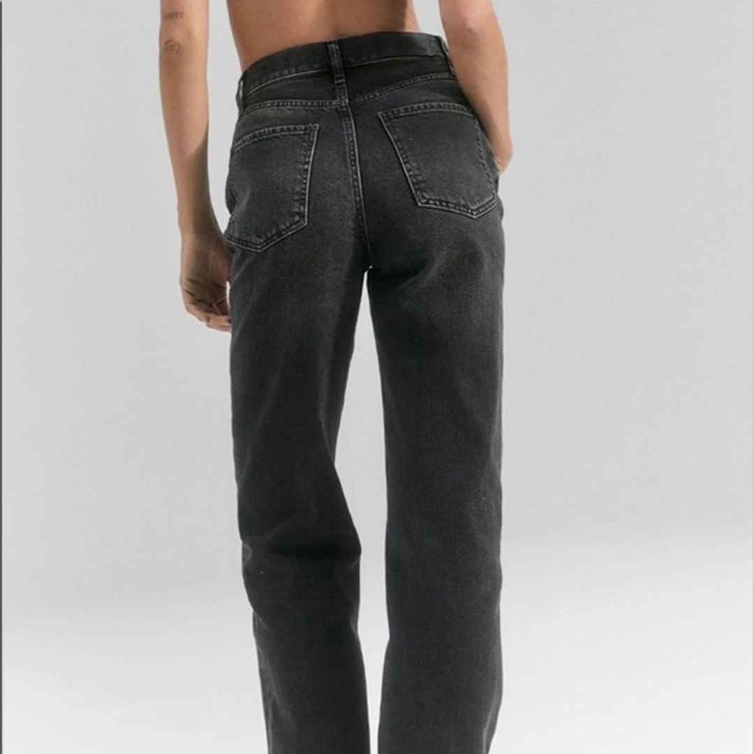 The Topanga High Rise Straight Jeans in Grey #5