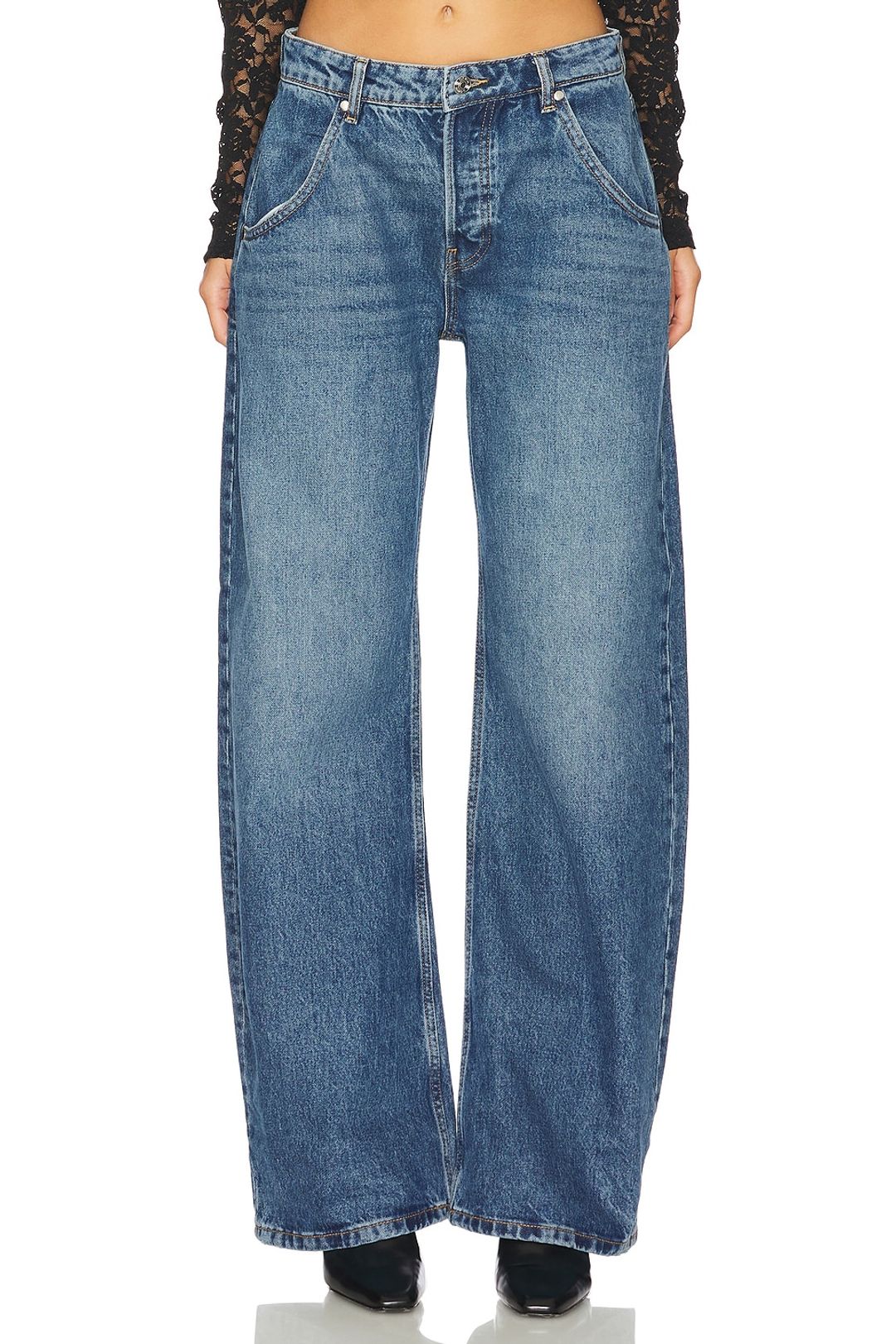 Enzo Mid Rise Barrel Jeans