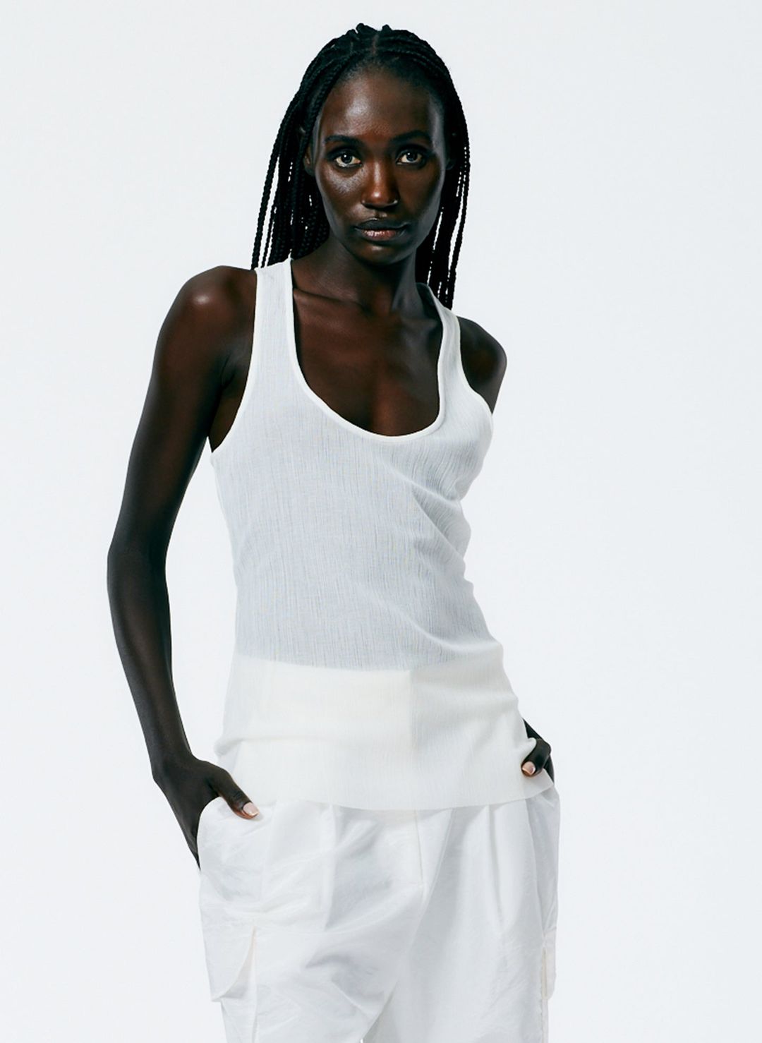 Crepe Gauze Racerback Tank #4