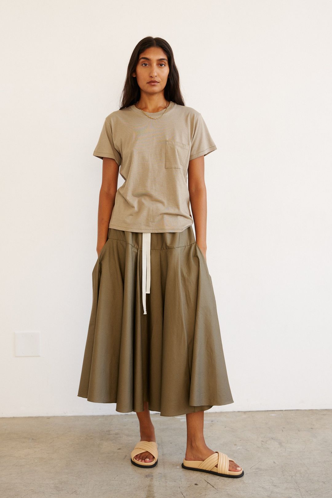 The Italian Summer Skirt in Taupe #3