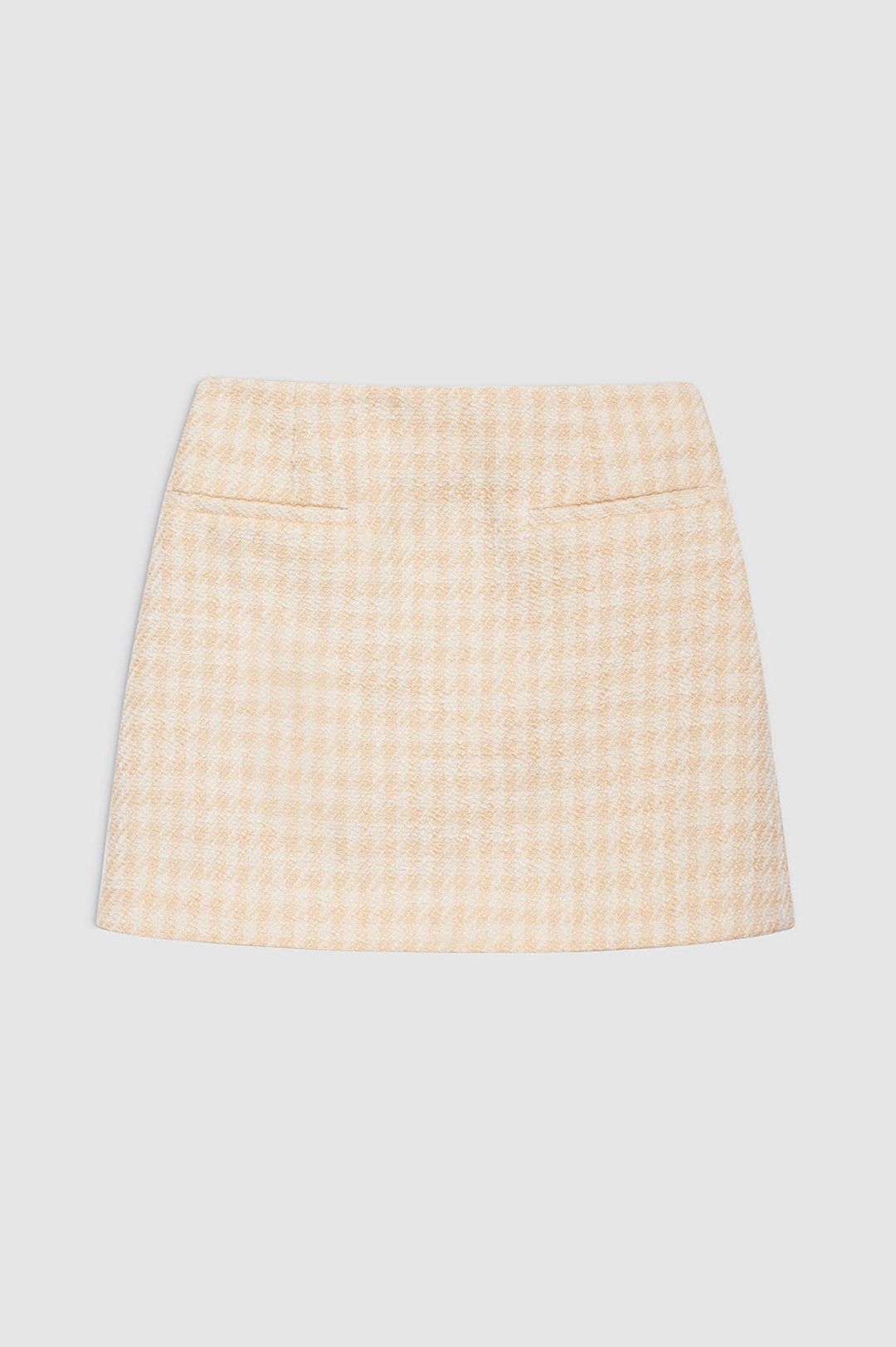 Vanessa Skirt - Cream And Peach Houndstooth #3