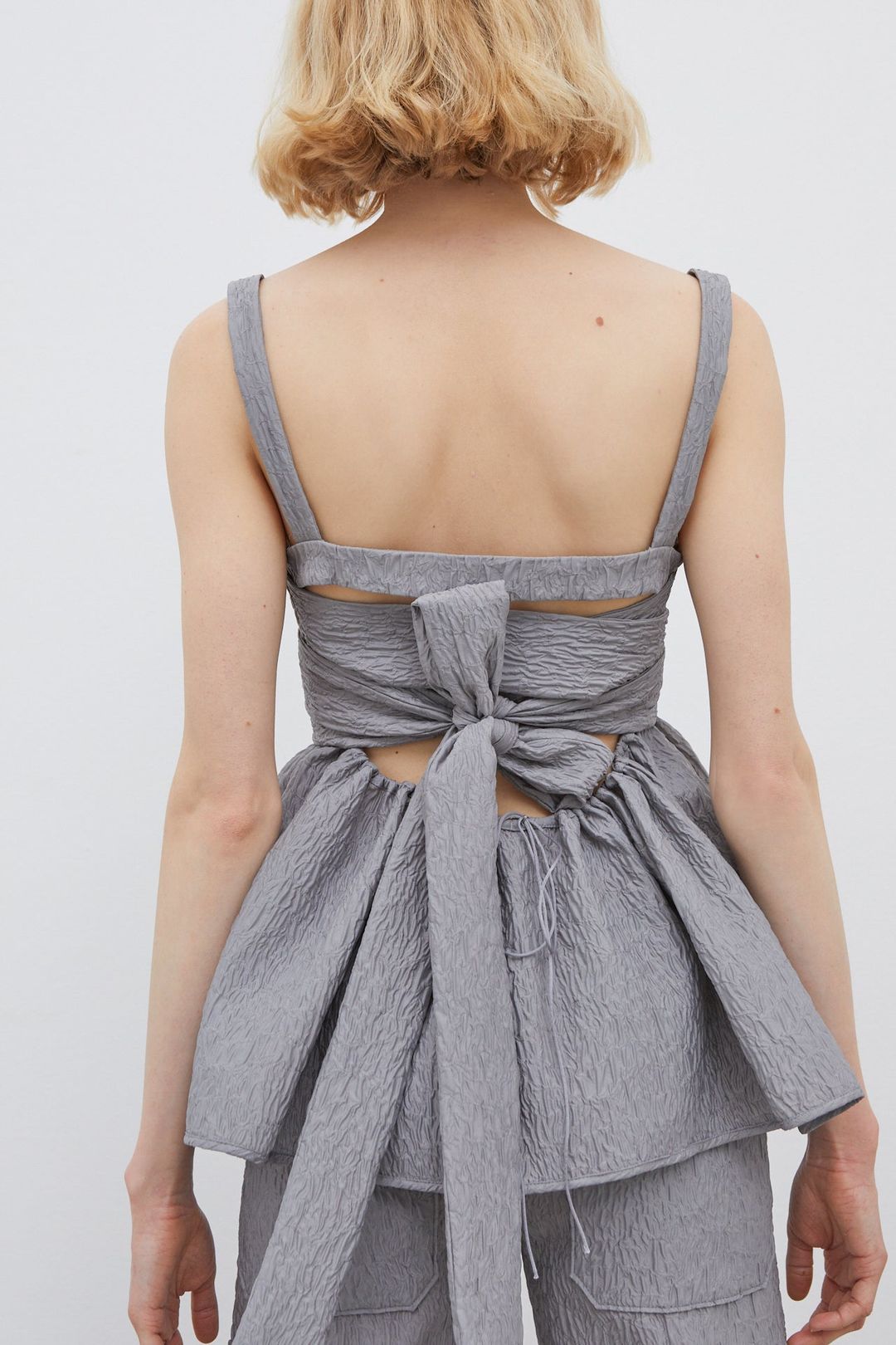 JOSIE | TOP SNOWDROP MATELASSÉ DOVE GREY #3