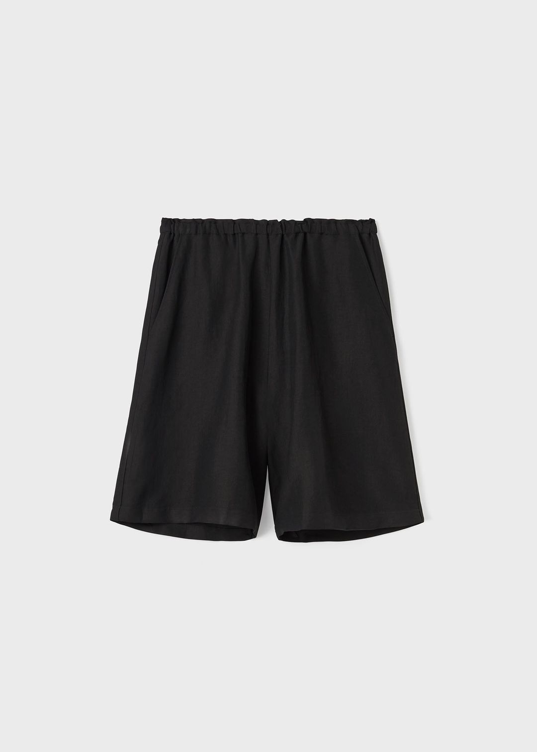 Stretch linen shorts black #5