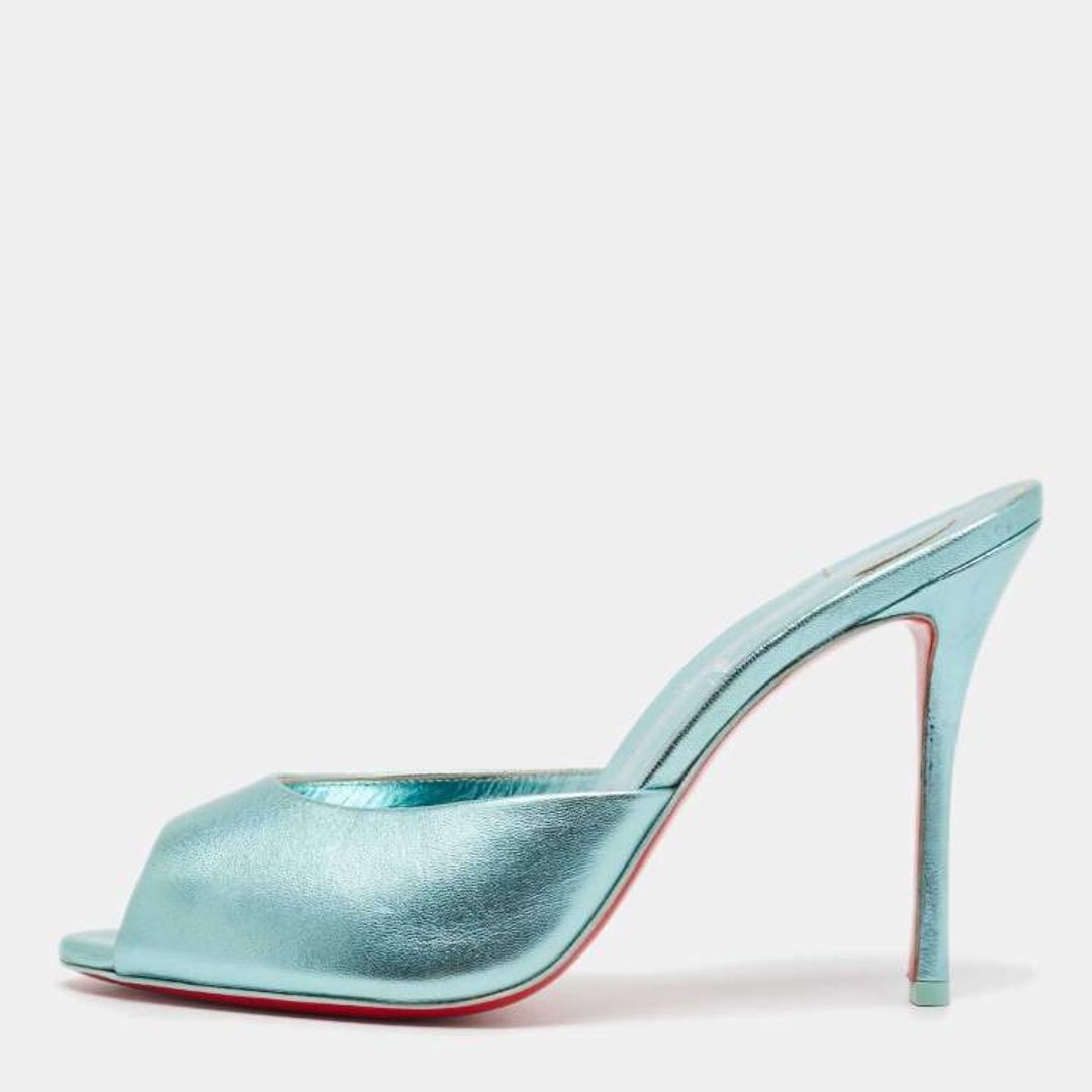 Metallic Blue Leather Me Dolly Mule