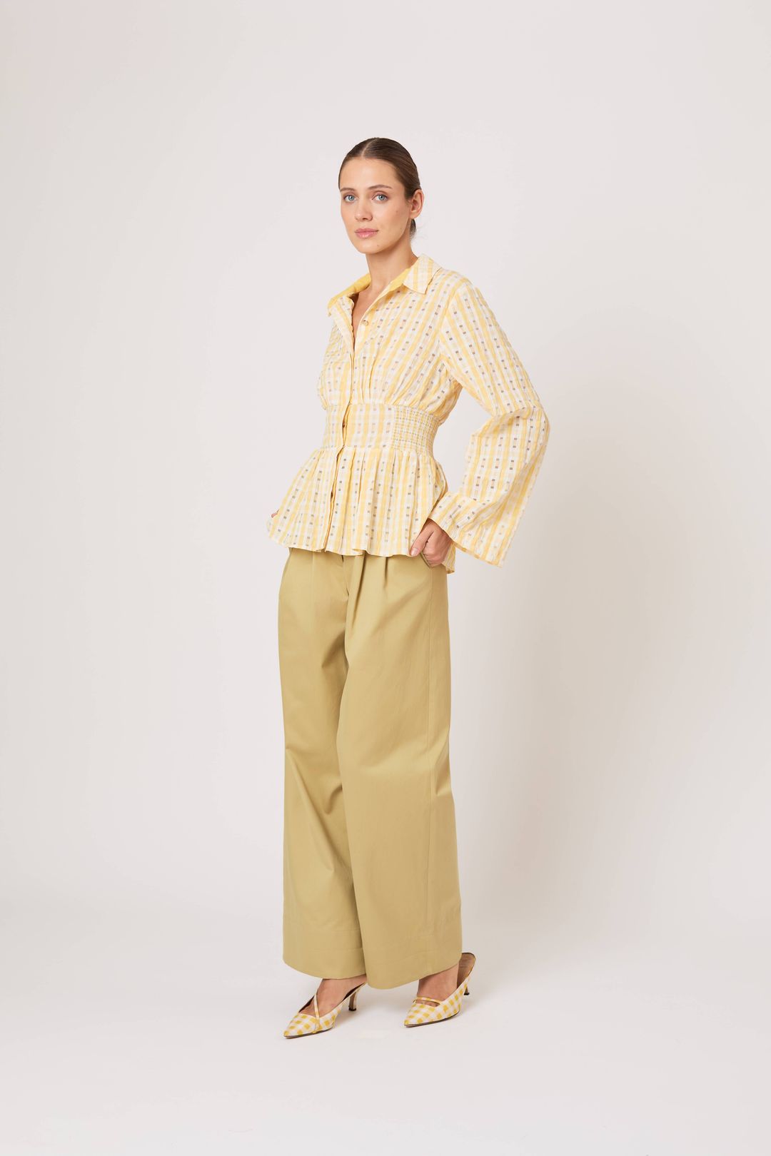 Boogie Woogie Bugle Boy Top in Seersucker Check #5