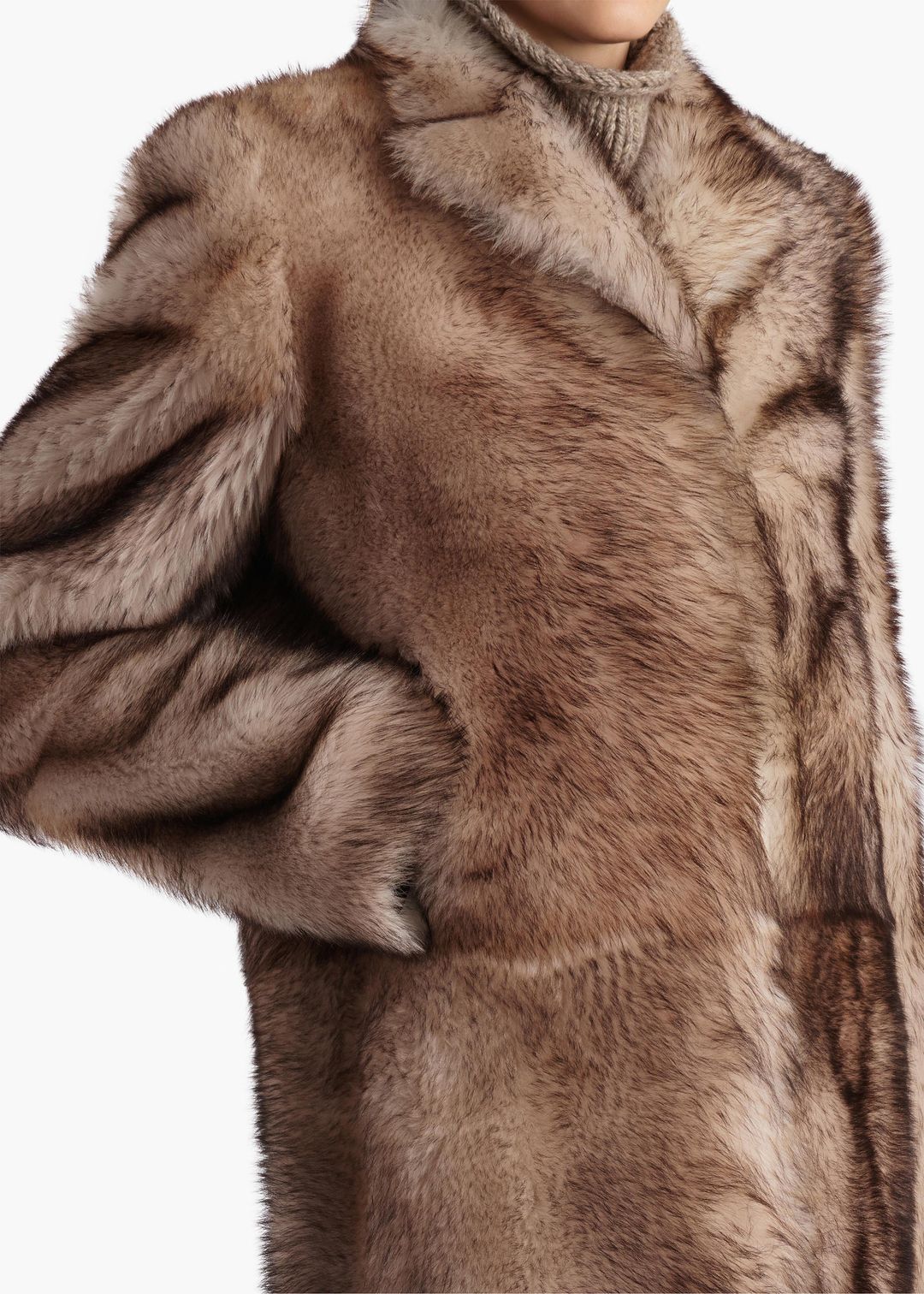 Saphra Shearling Coat in Natural #5