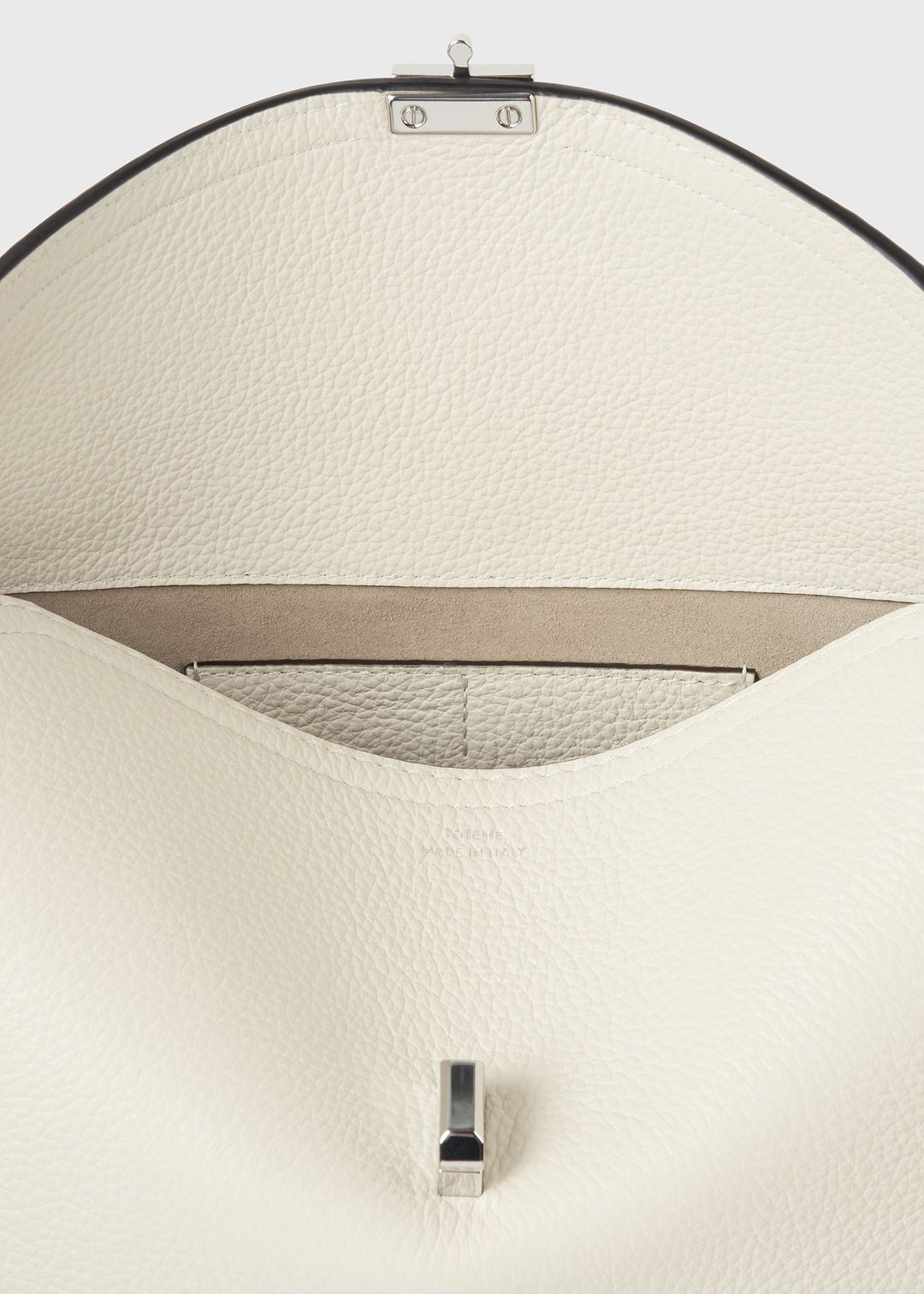 T-lock grained-leather clutch milk #7