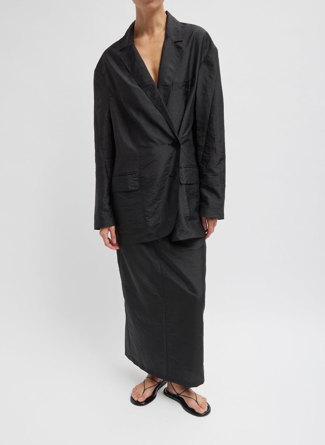 Crispy Nylon Maxi Skirt #5